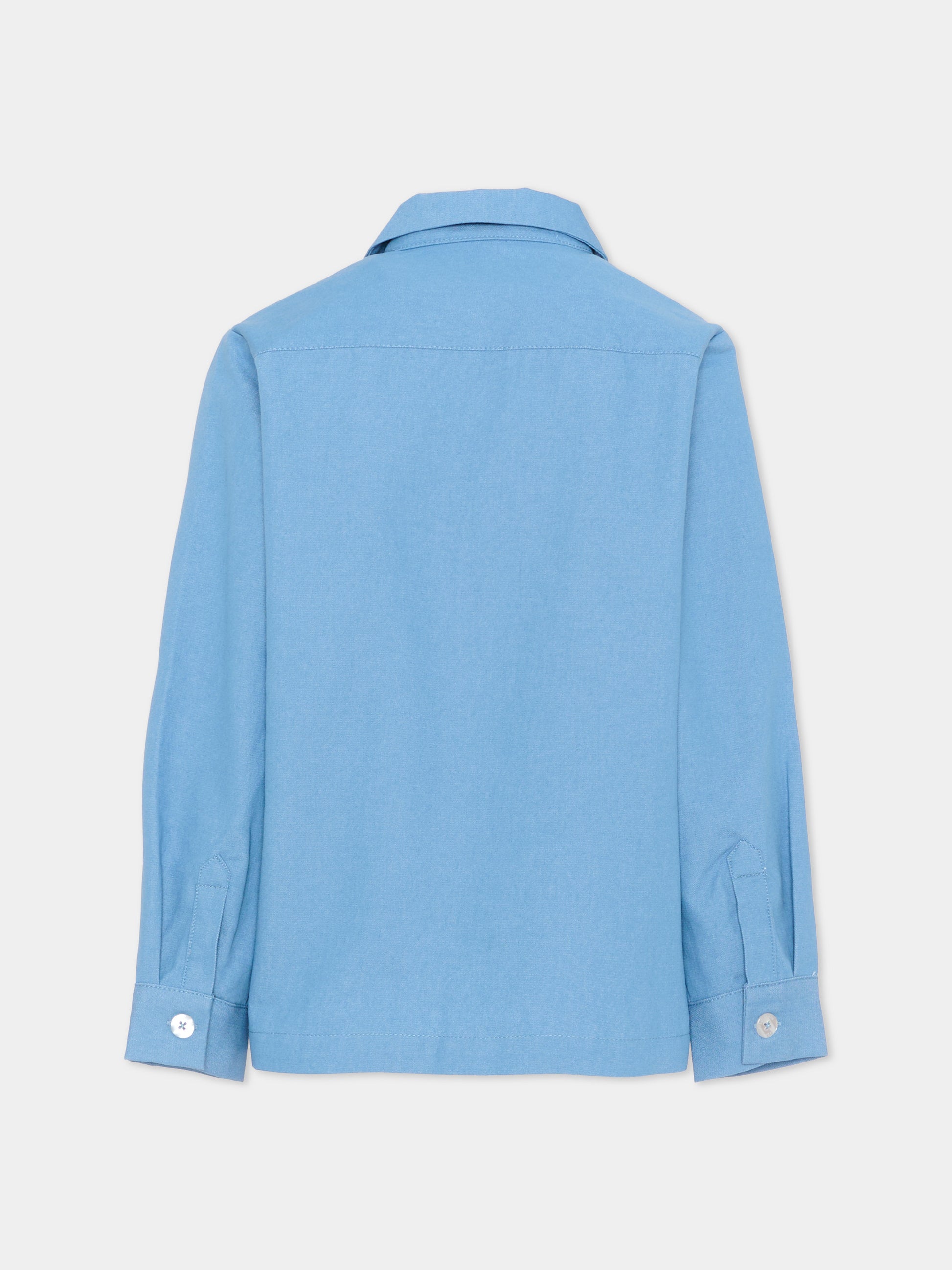 Camicia denim per bambino con levriero,Trussardi Junior,TBP26035CA DENIM BLUE BEL AIR