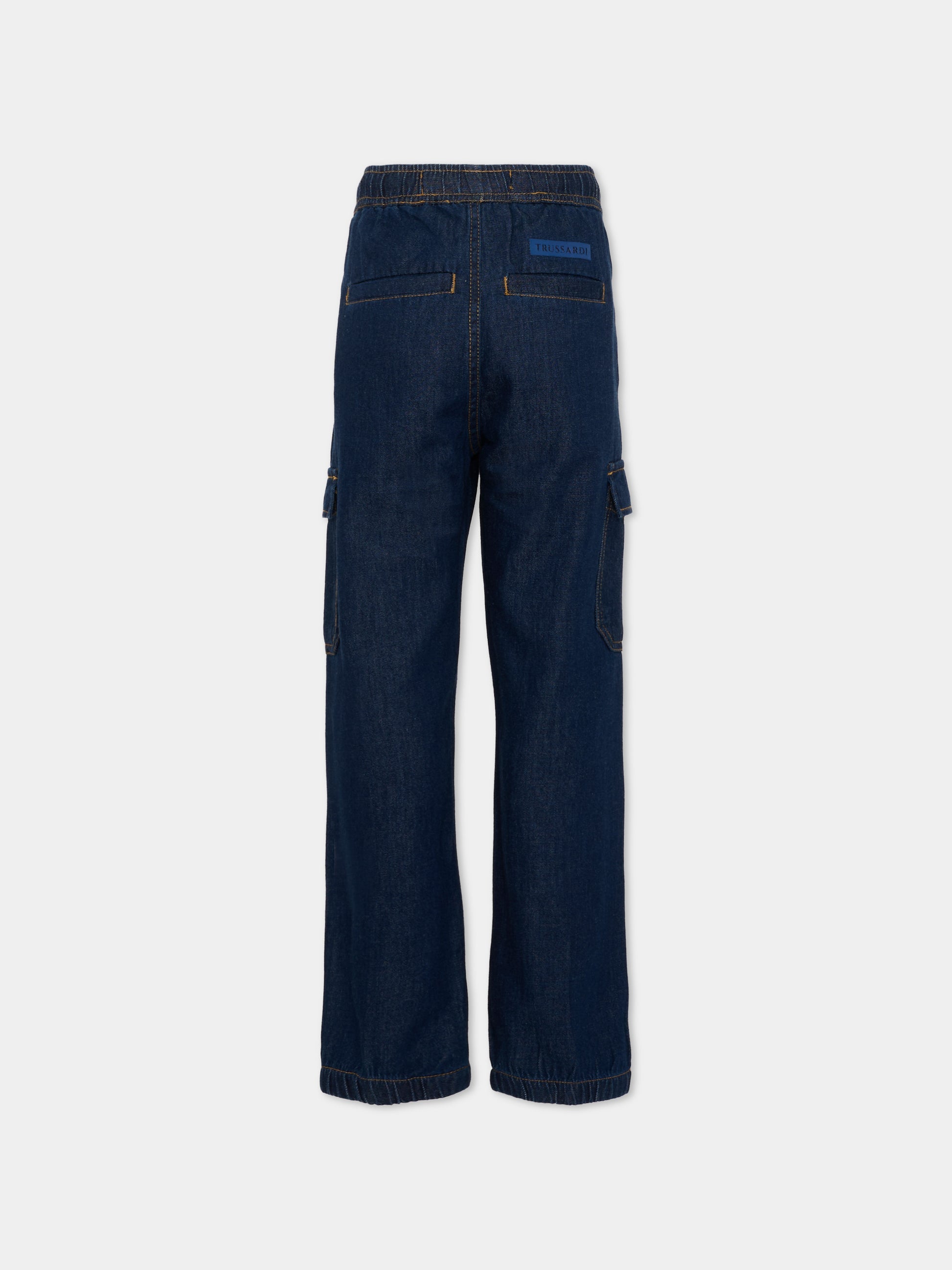 Pantaloni denim per bambino cargo,Trussardi Junior,TBP26052PA DENIM RAW