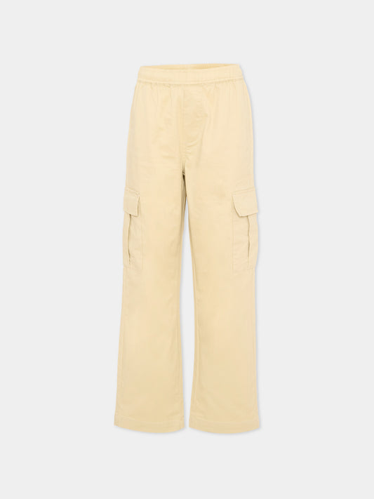 Pantaloni beige per bambino cargo,Trussardi Junior,TBP26133PA BEIGE CASTLE WALL