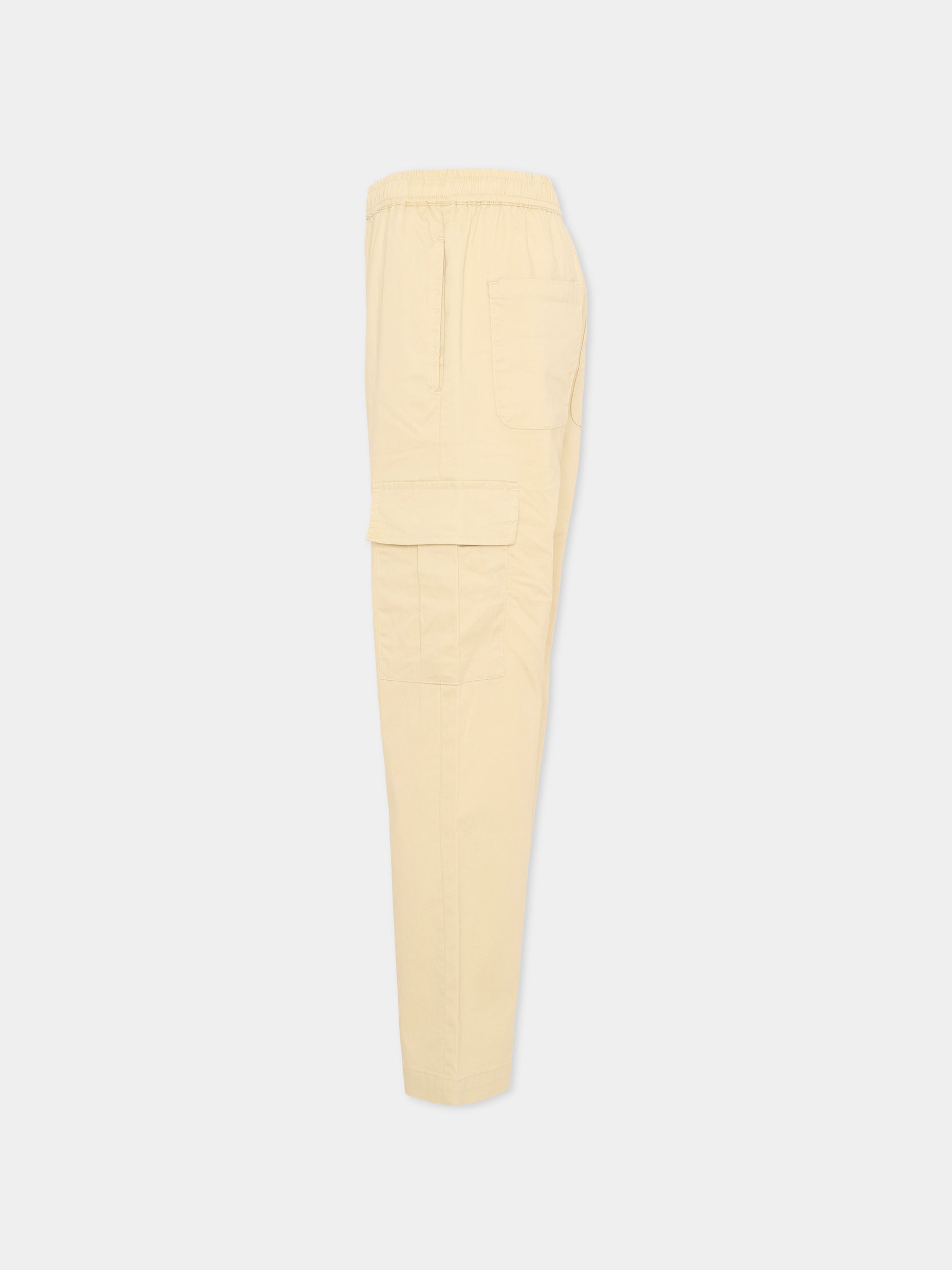 Pantaloni beige per bambino cargo,Trussardi Junior,TBP26133PA BEIGE CASTLE WALL