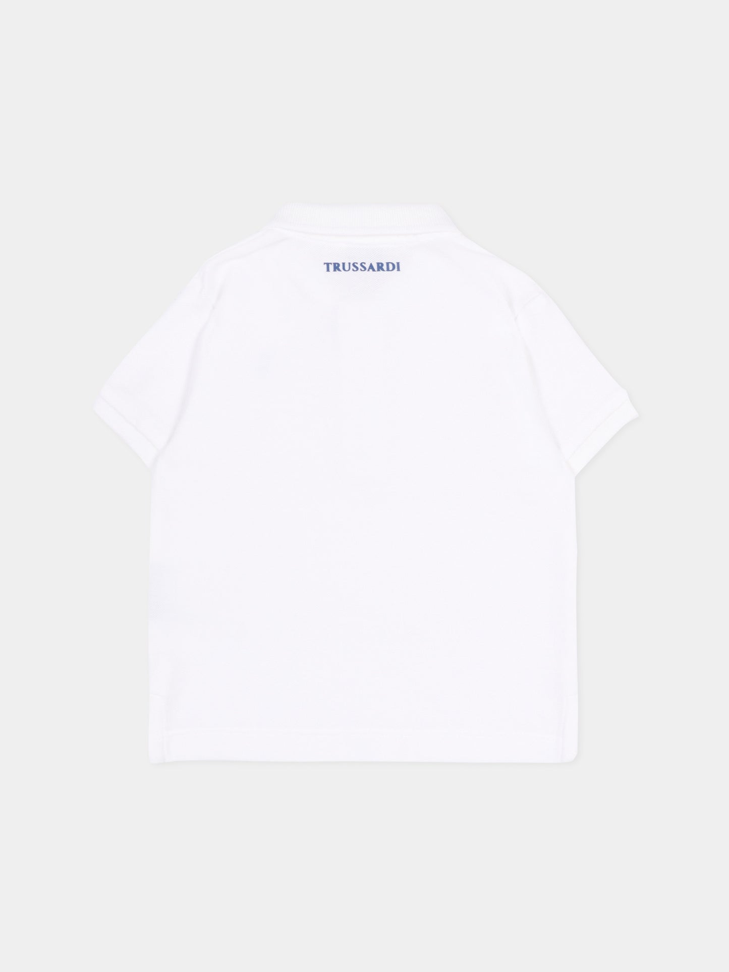 Polo bianca per neonato con levriero,Trussardi Junior,TIP26002PO WHITE OPTICAL