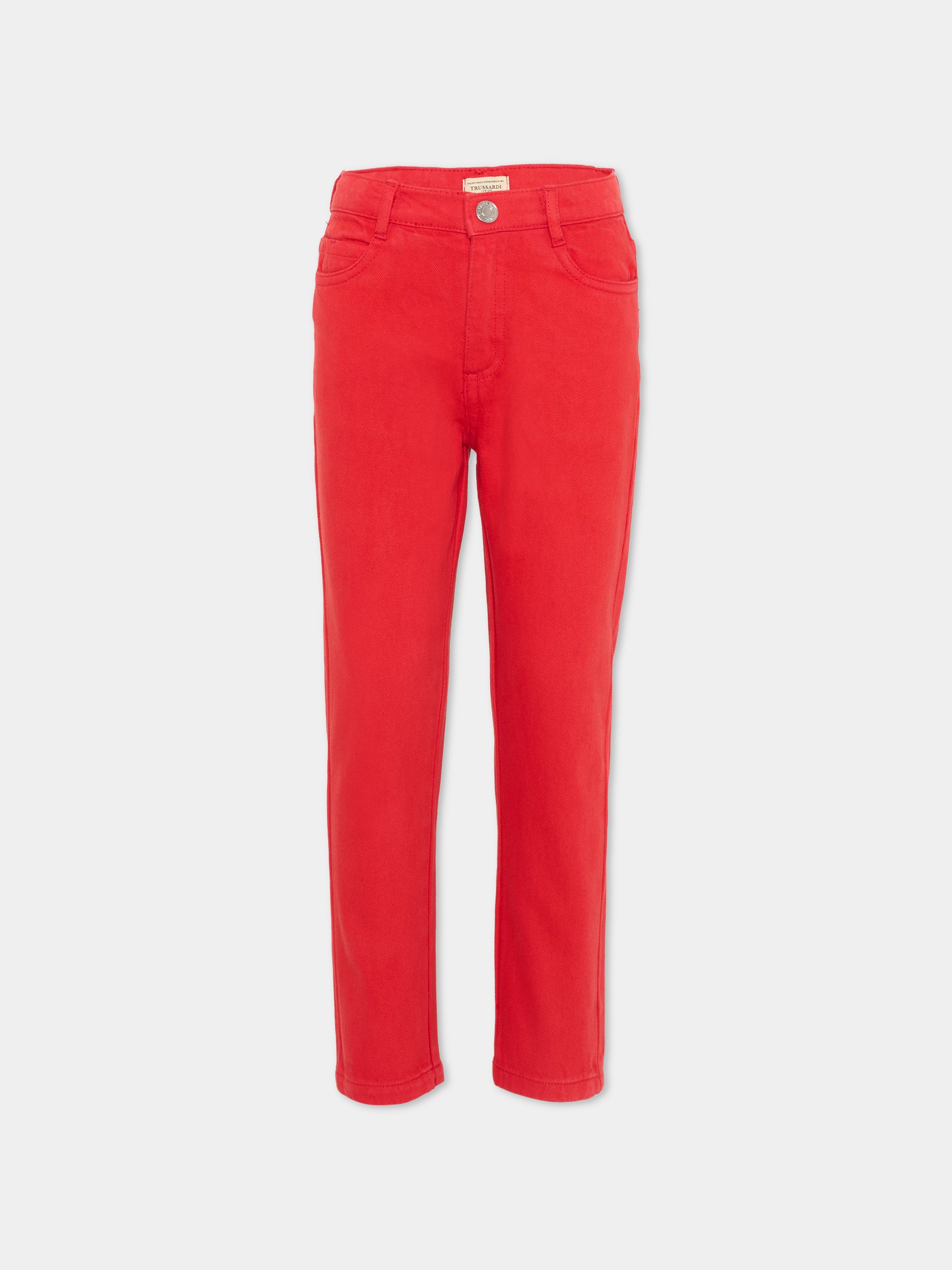 Pantaloni casual rossi per bambino,Trussardi Junior,TIP26006PA RED LYCHEE