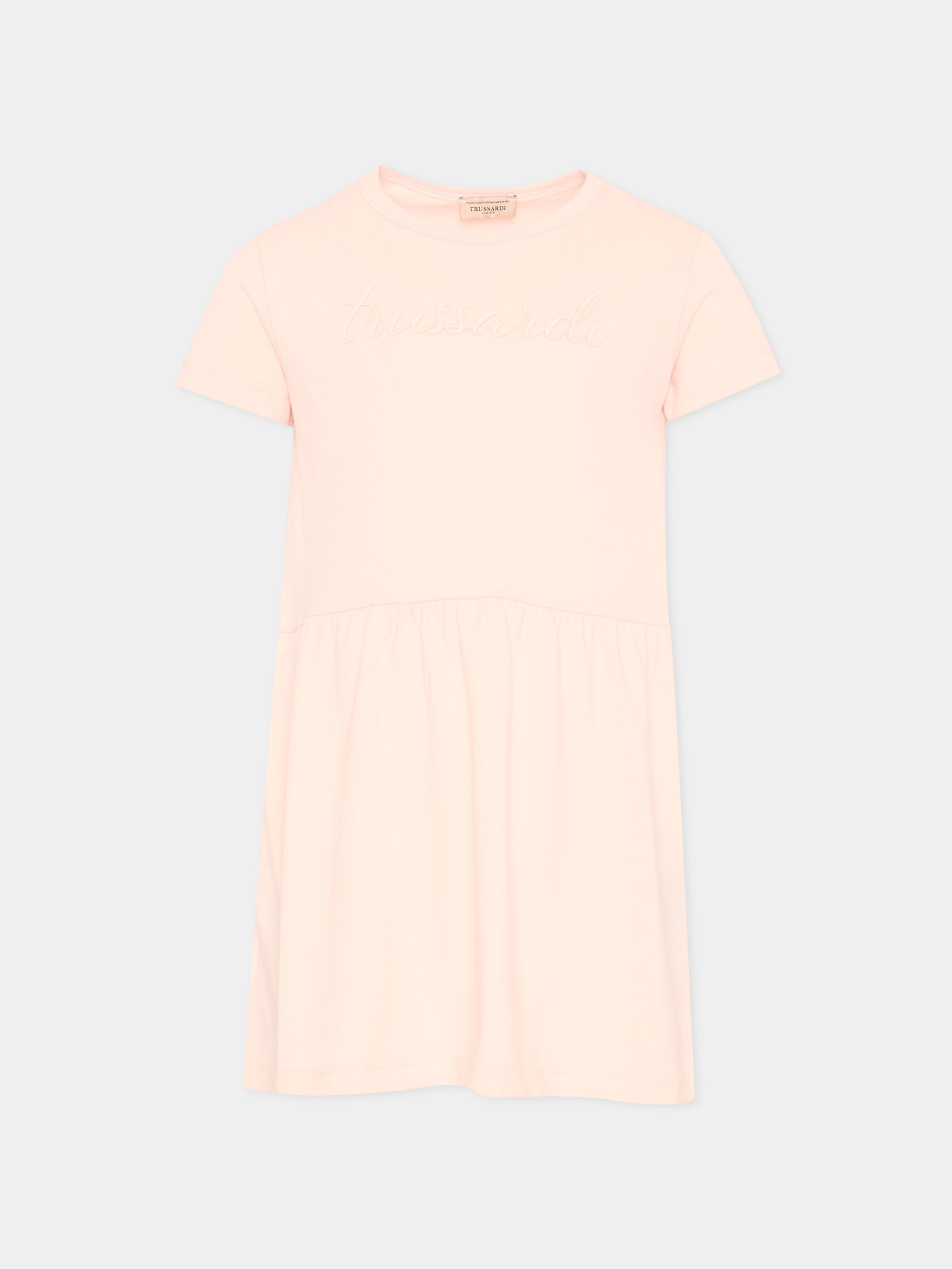 Vestito rosa per neonata con logo,Trussardi Junior,TIP26018VE PINK SCALLOP SHELL