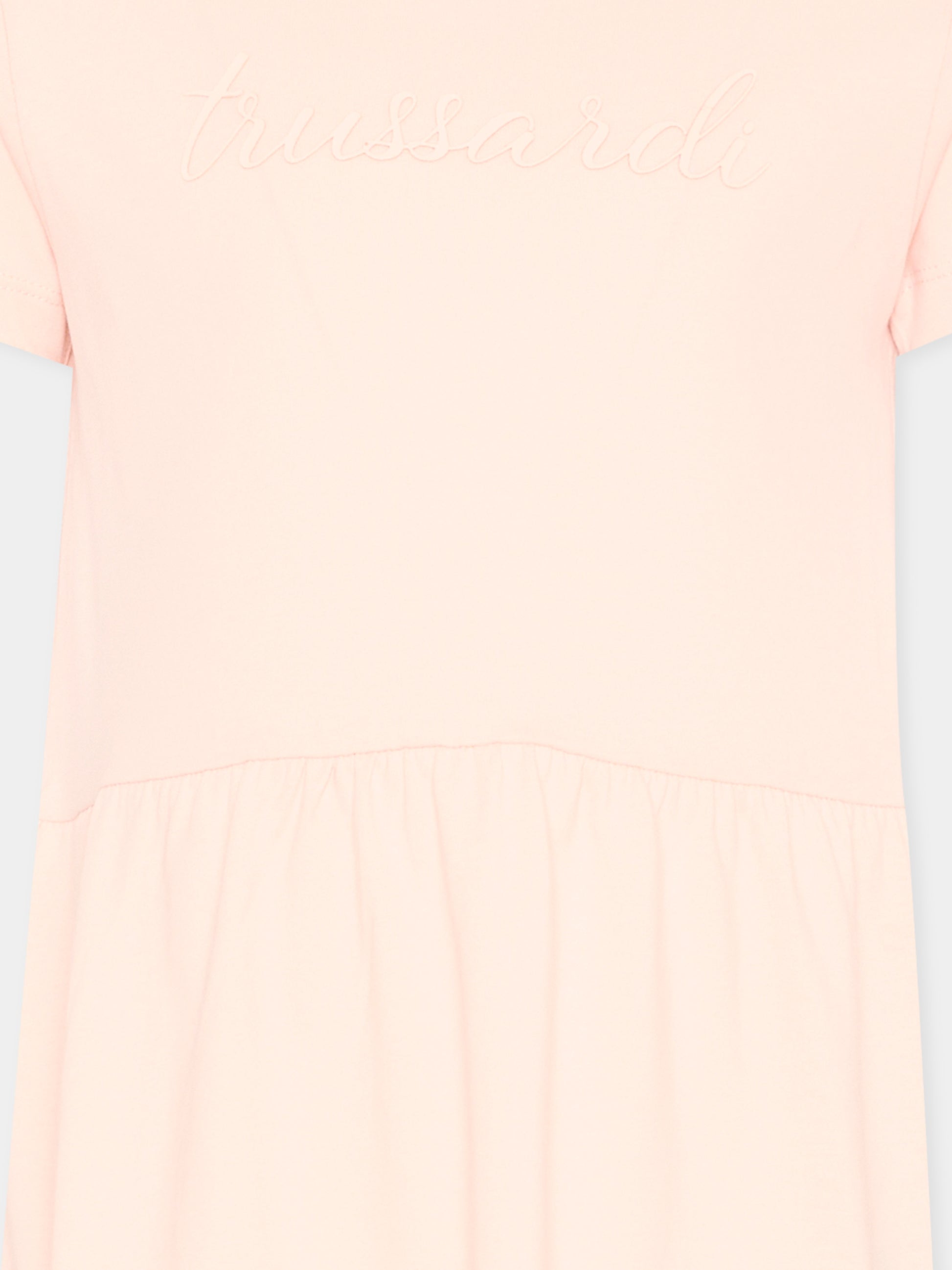 Vestito rosa per neonata con logo,Trussardi Junior,TIP26018VE PINK SCALLOP SHELL