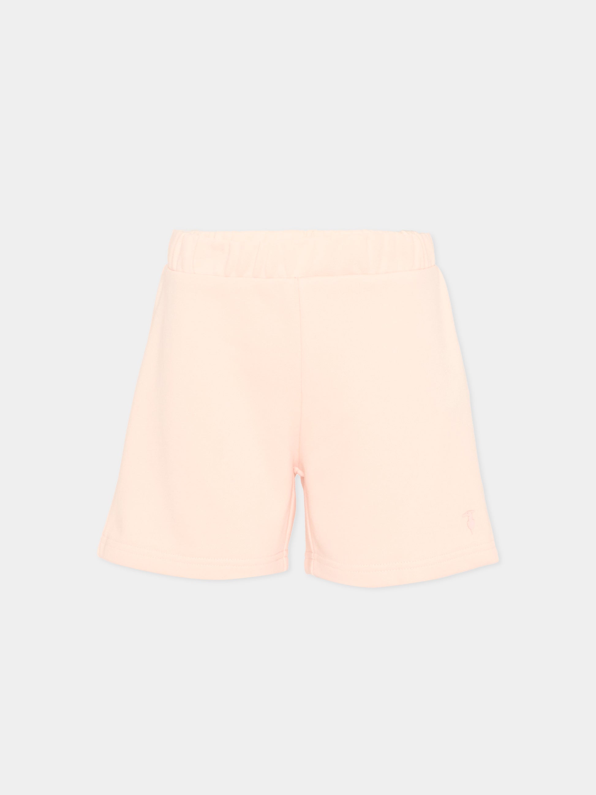 Shorts sportivi rosa per bambina con levriero,Trussardi Junior,TIP26024SH PINK SCALLOP SHELL