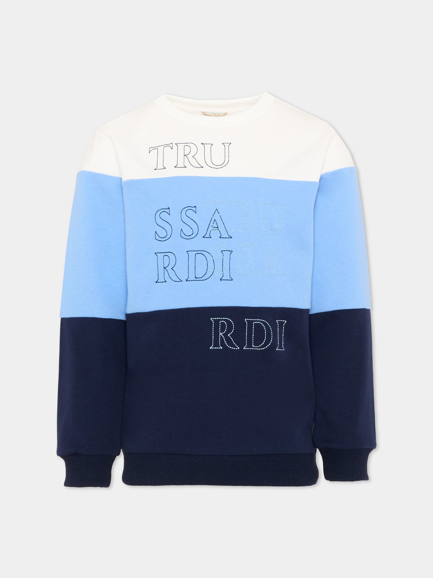 Felpa multicolor per bambino con logo,Trussardi Junior,TIP26033FE OFF-WHITE