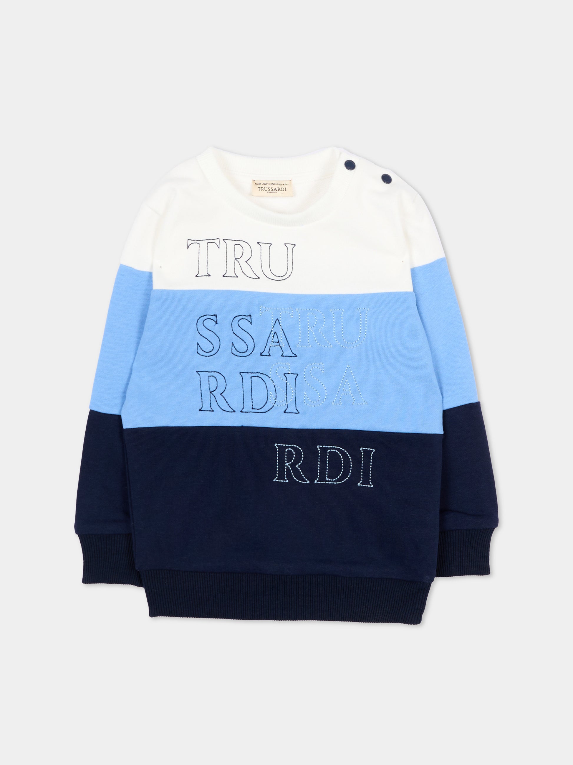 Felpa multicolor per neonato con logo,Trussardi Junior,TIP26033FE OFF-WHITE