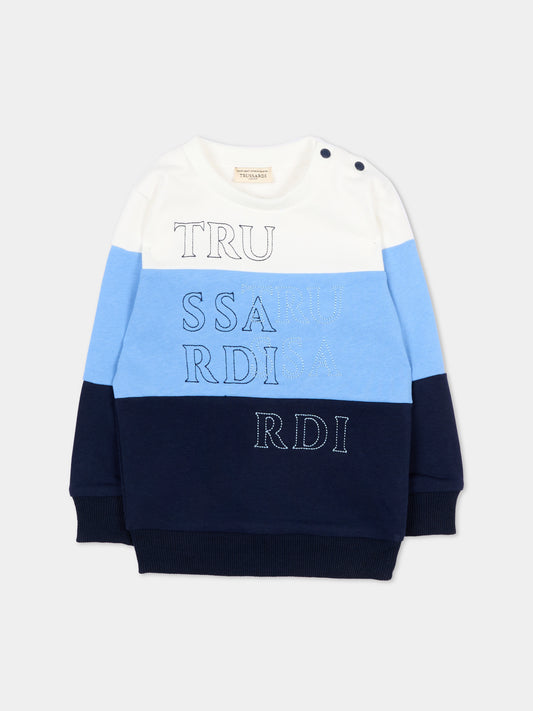Felpa multicolor per neonato con logo,Trussardi Junior,TIP26033FE OFF-WHITE
