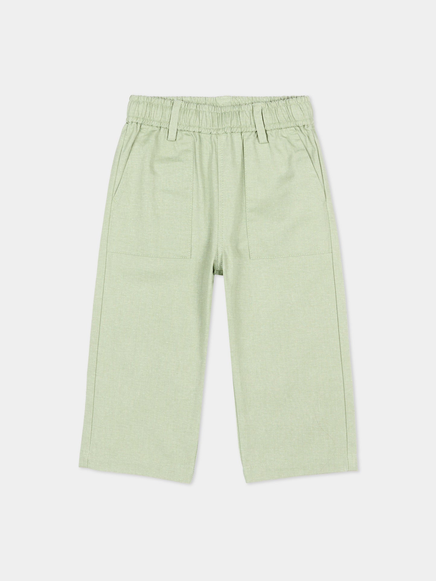 Pantaloni verde per neonato con levriero,Trussardi Junior,TIP26052PA GREEN BASIL