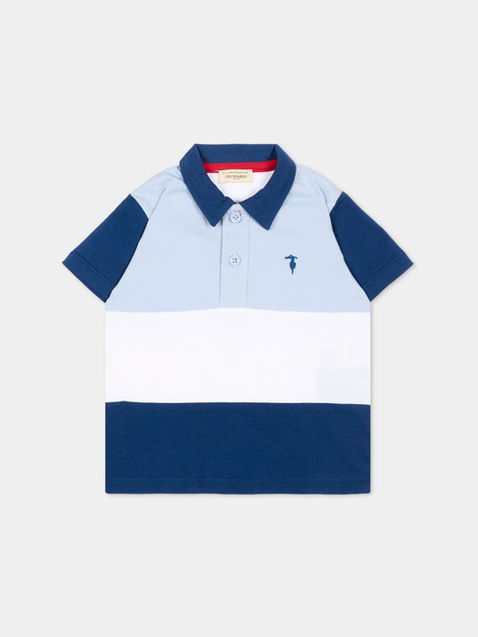 Polo multicolor per neonato con levriero,Trussardi Junior,TIP26095PO WHITE