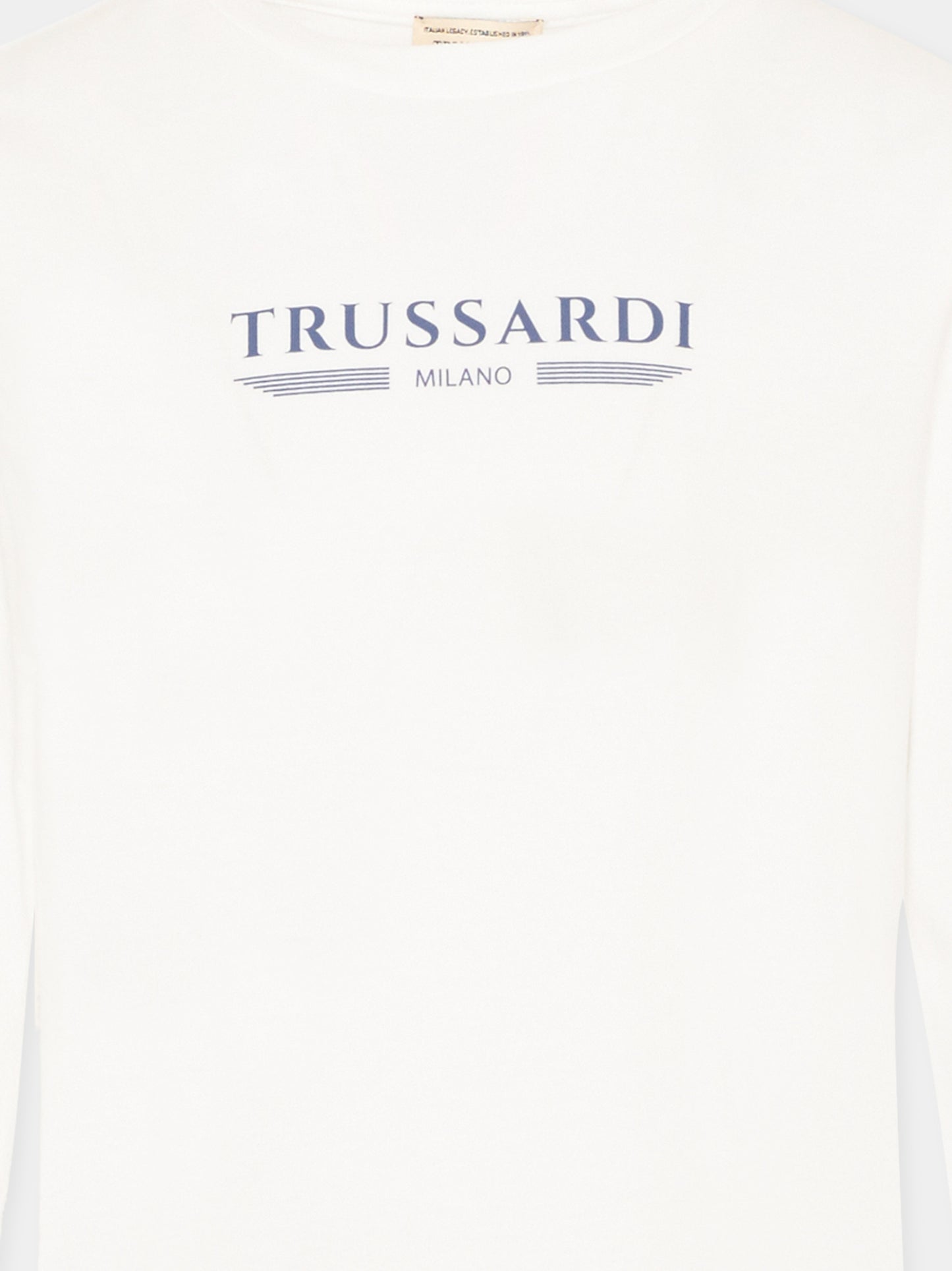 T-shirt bianca per bambino con logo,Trussardi Junior,TIP26106TS OFF-WHITE