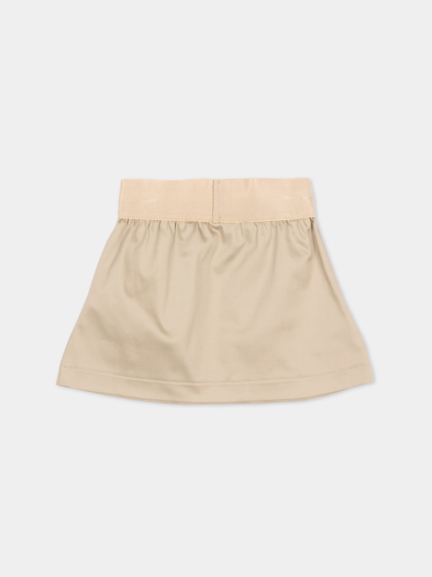 Gonna beige per neonata con logo,Trussardi Junior,TIP26115GO BROWN INCENSE