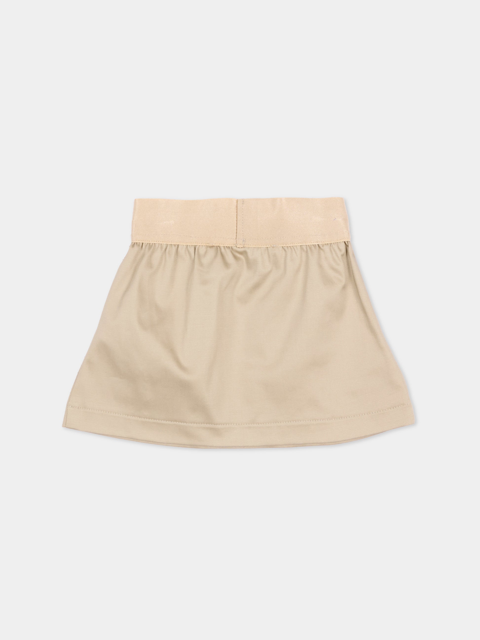 Gonna beige per neonata con logo,Trussardi Junior,TIP26115GO BROWN INCENSE