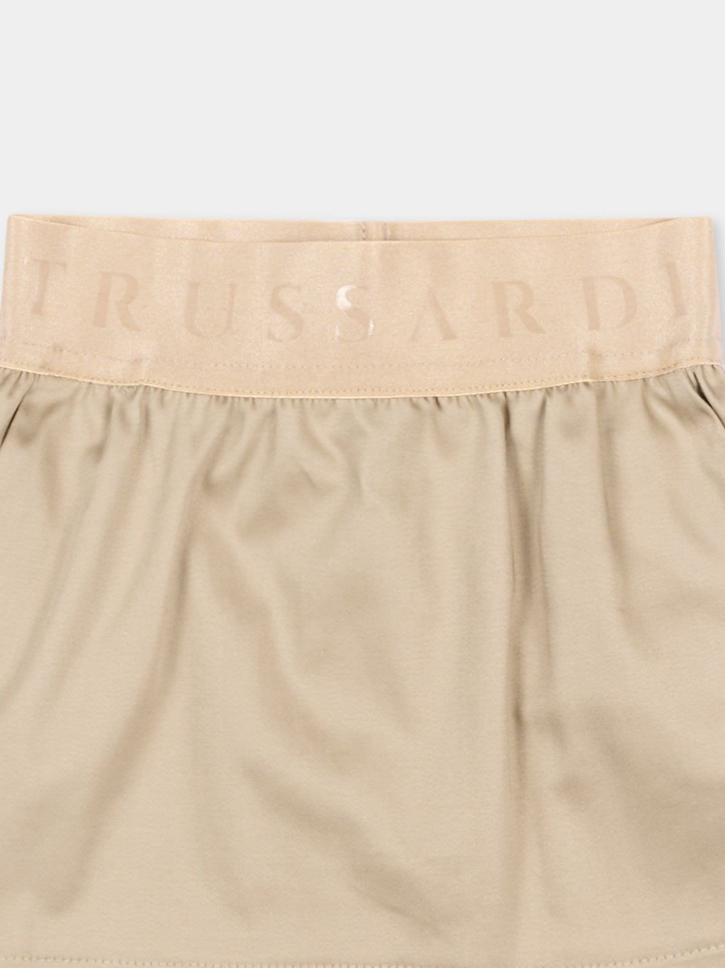 Gonna beige per neonata con logo,Trussardi Junior,TIP26115GO BROWN INCENSE