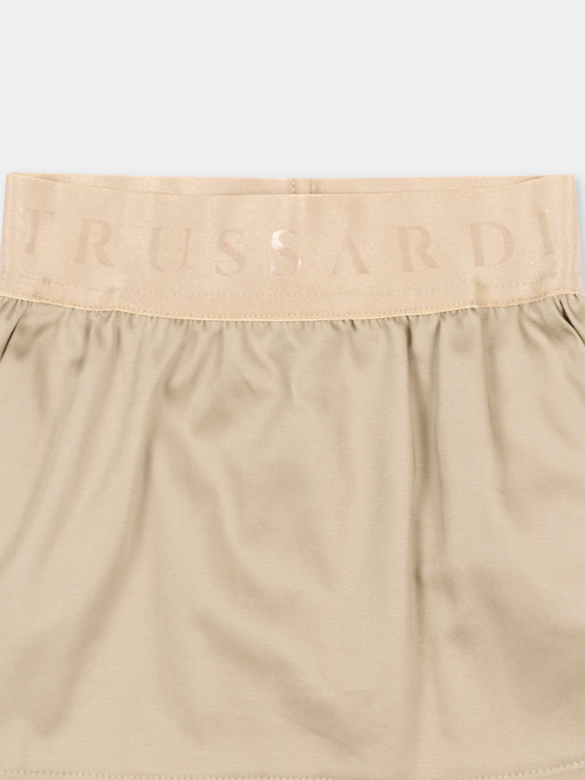 Gonna beige per neonata con logo,Trussardi Junior,TIP26115GO BROWN INCENSE