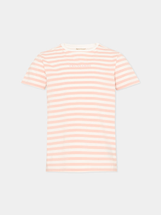 T-Shirt rosa per bambina a righe,Trussardi Junior,TIP26121TS PINK SCALLOP SHELL