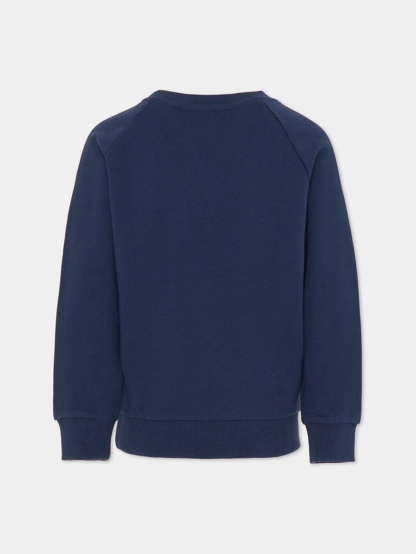 Felpa blu per bambino con logo,Balmain Kids,BU4P30 Z0001 649