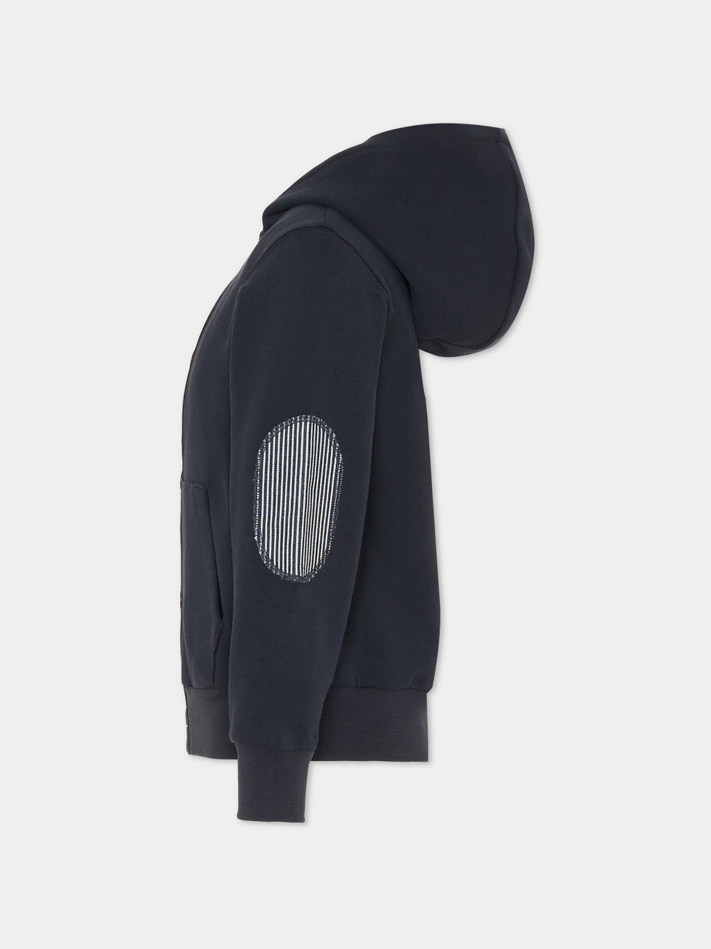 Felpa blu per bambino con logo ricamato,Fay Kids,FU4P10 Z1174 635