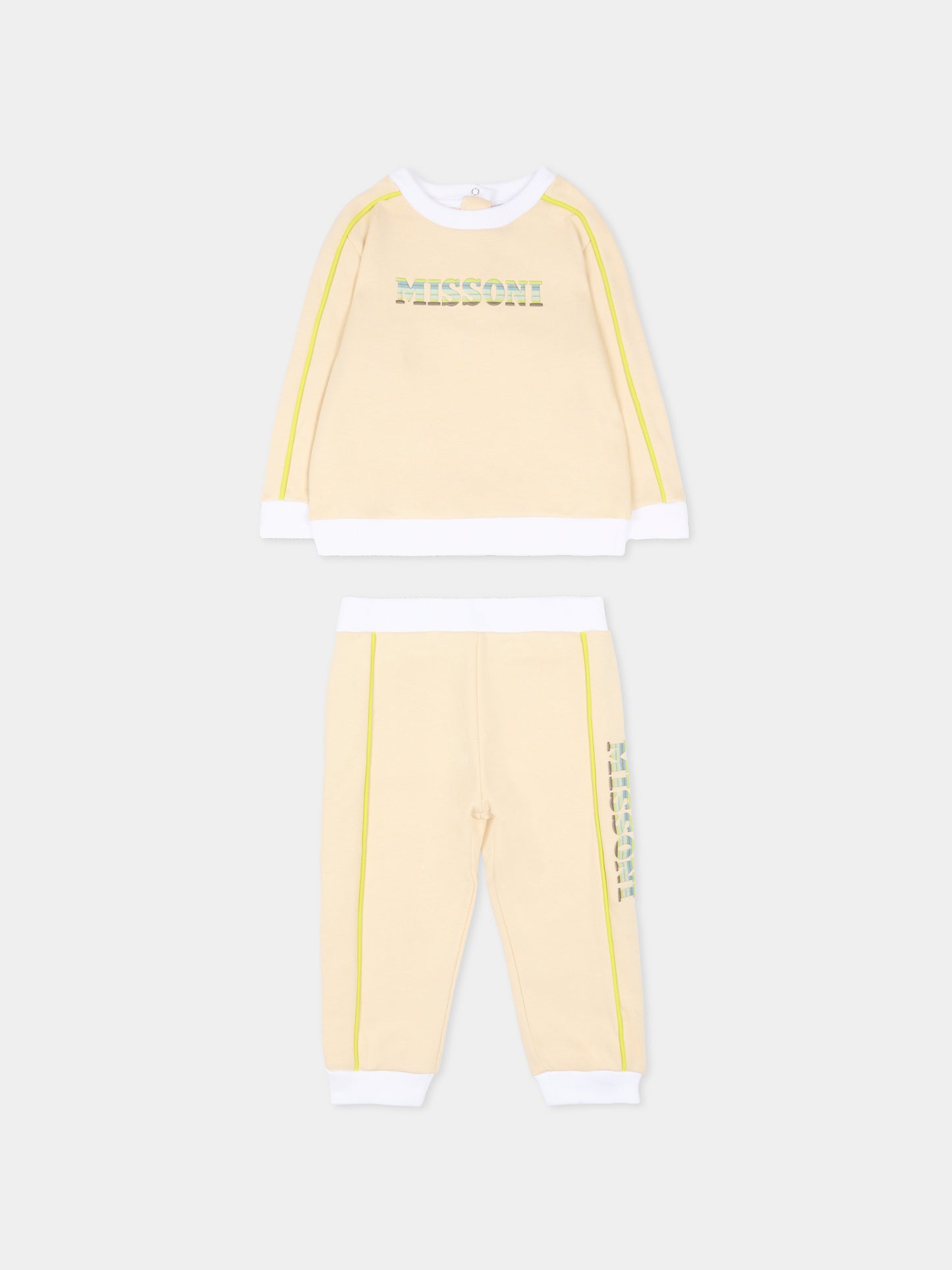 Completo beige per neonati con logo,Missoni,MU3540 Z0081 165