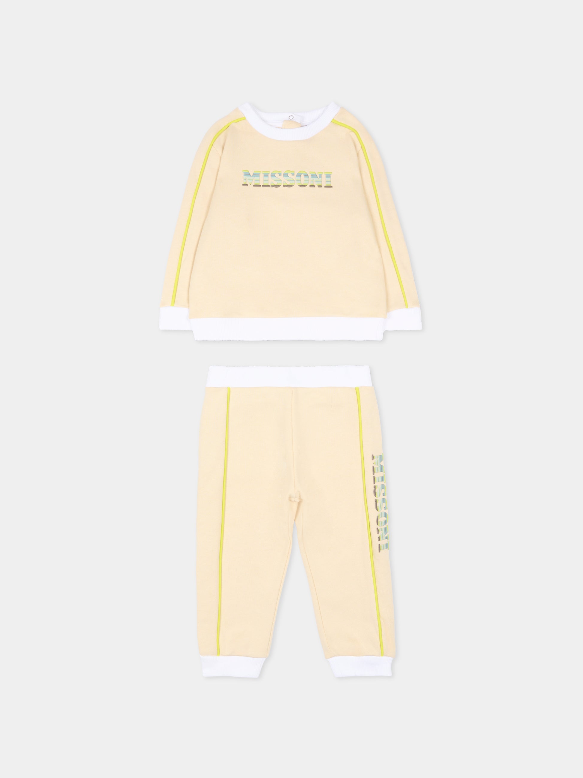Completo beige per neonati con logo,Missoni,MU3540 Z0081 165