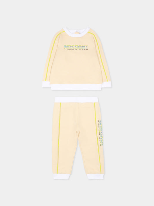 Completo beige per neonati con logo,Missoni,MU3540 Z0081 165