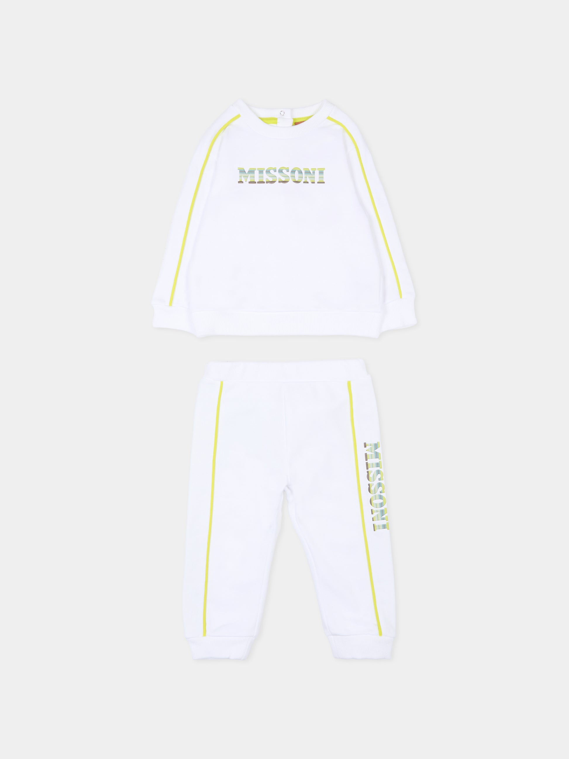 Completo bianco per neonati con logo,Missoni,MU3540 Z0081 100VE