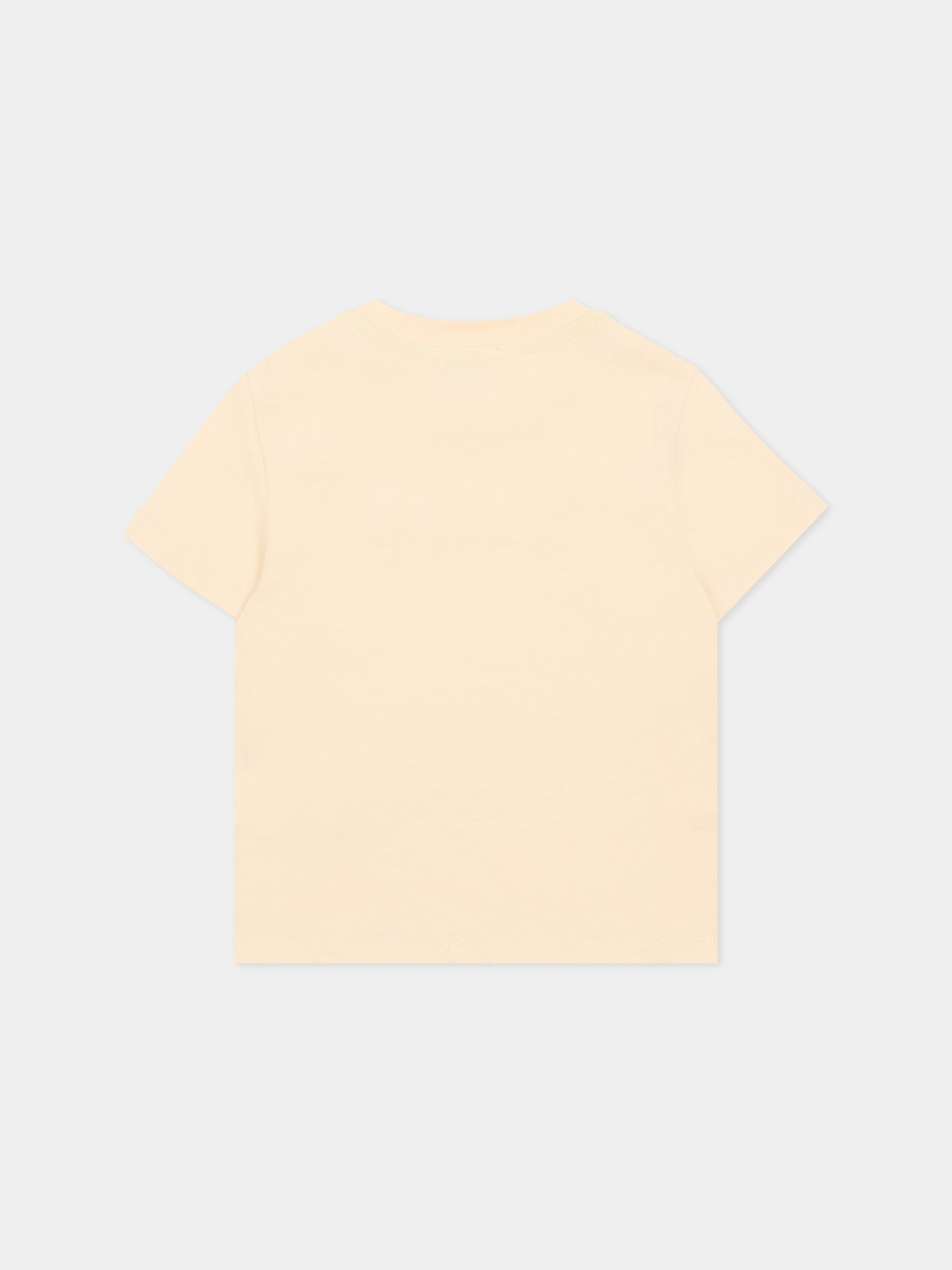 T-shirt beige per neonati con logo multicolor,Missoni,MU8531 Z0082 165