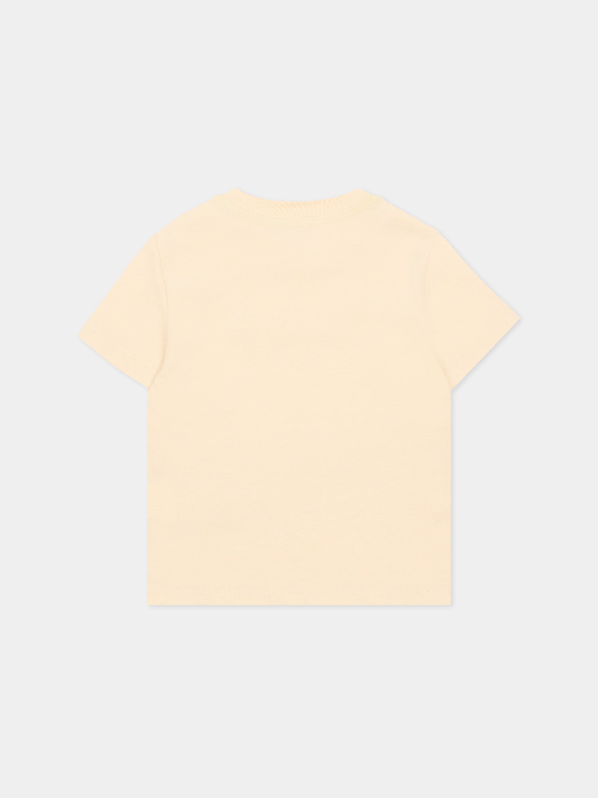 T-shirt beige per neonati con logo multicolor,Missoni,MU8531 Z0082 165