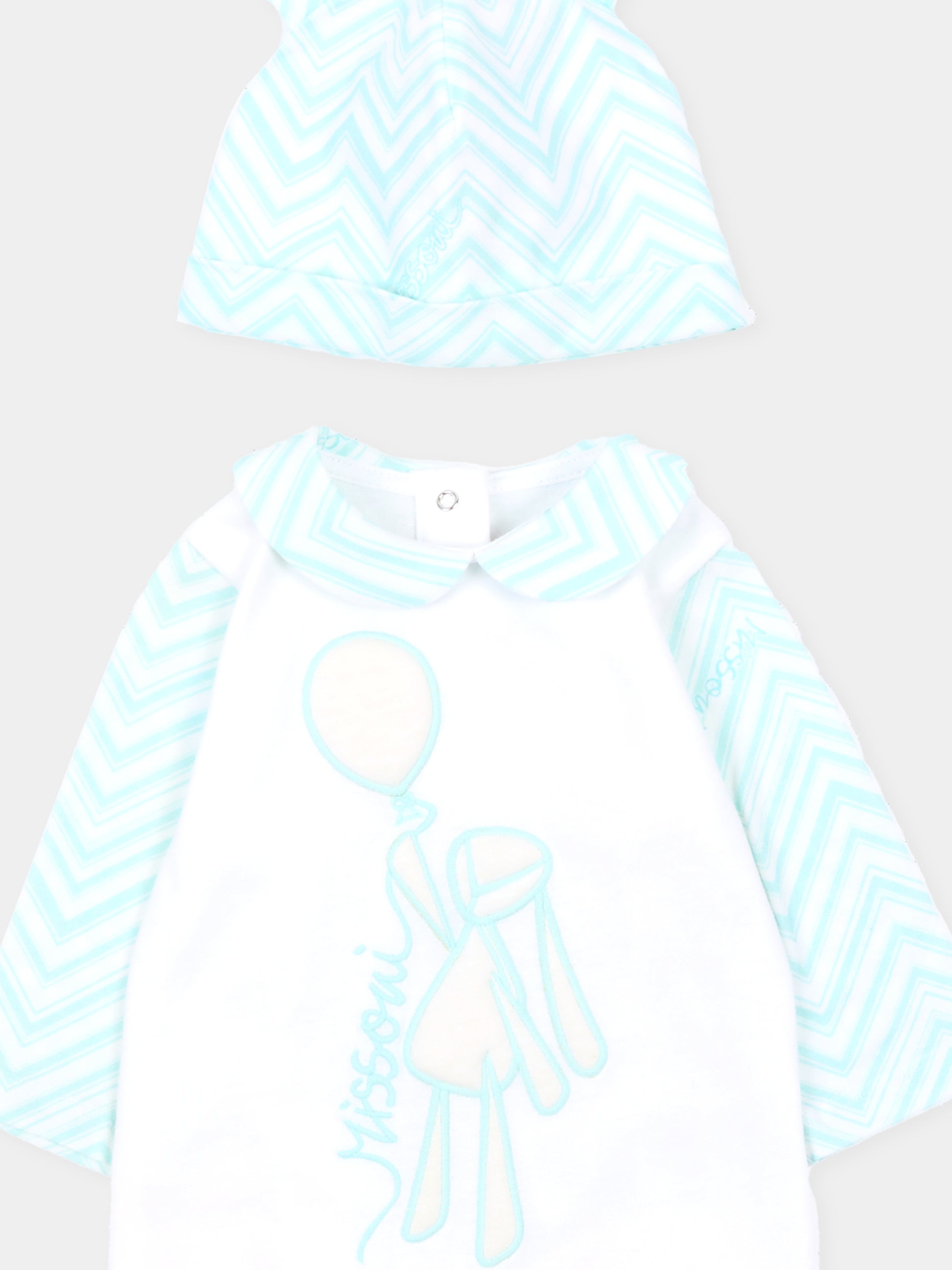 Set bianco per neonati con logo,Missoni,MUB530 J0177 100RS