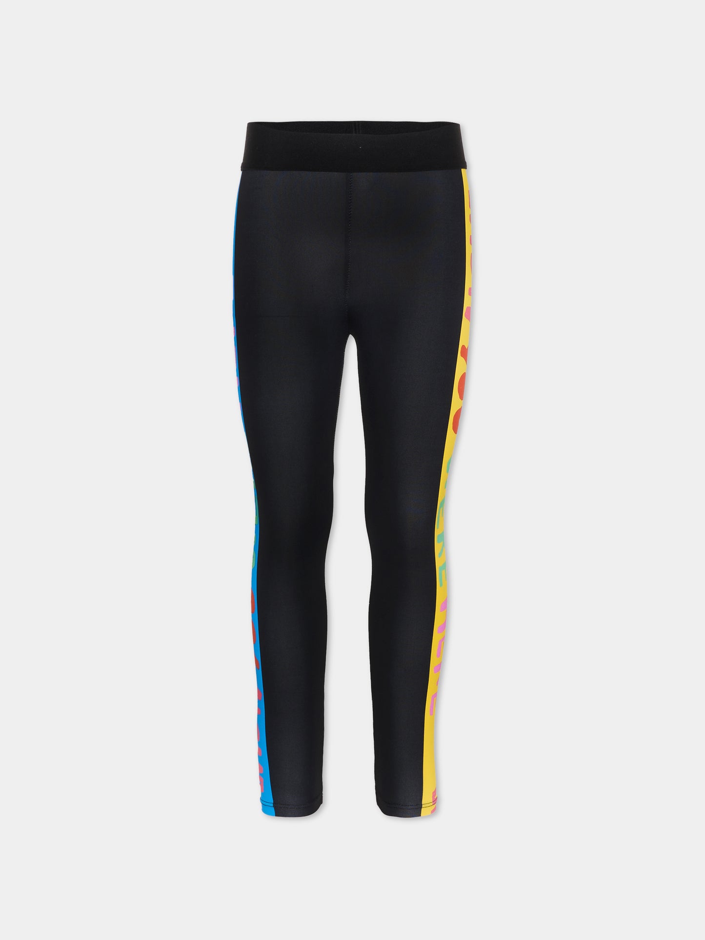 Leggings neri per bambina con logo,Stella Mccartney Kids,TU6A90 Z0157 930