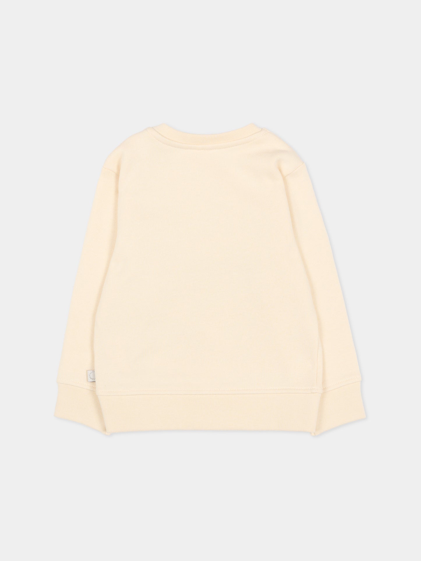 Felpa beige per neonato con stampa spazio,Stella Mccartney Kids,TV4510 Z0453 168