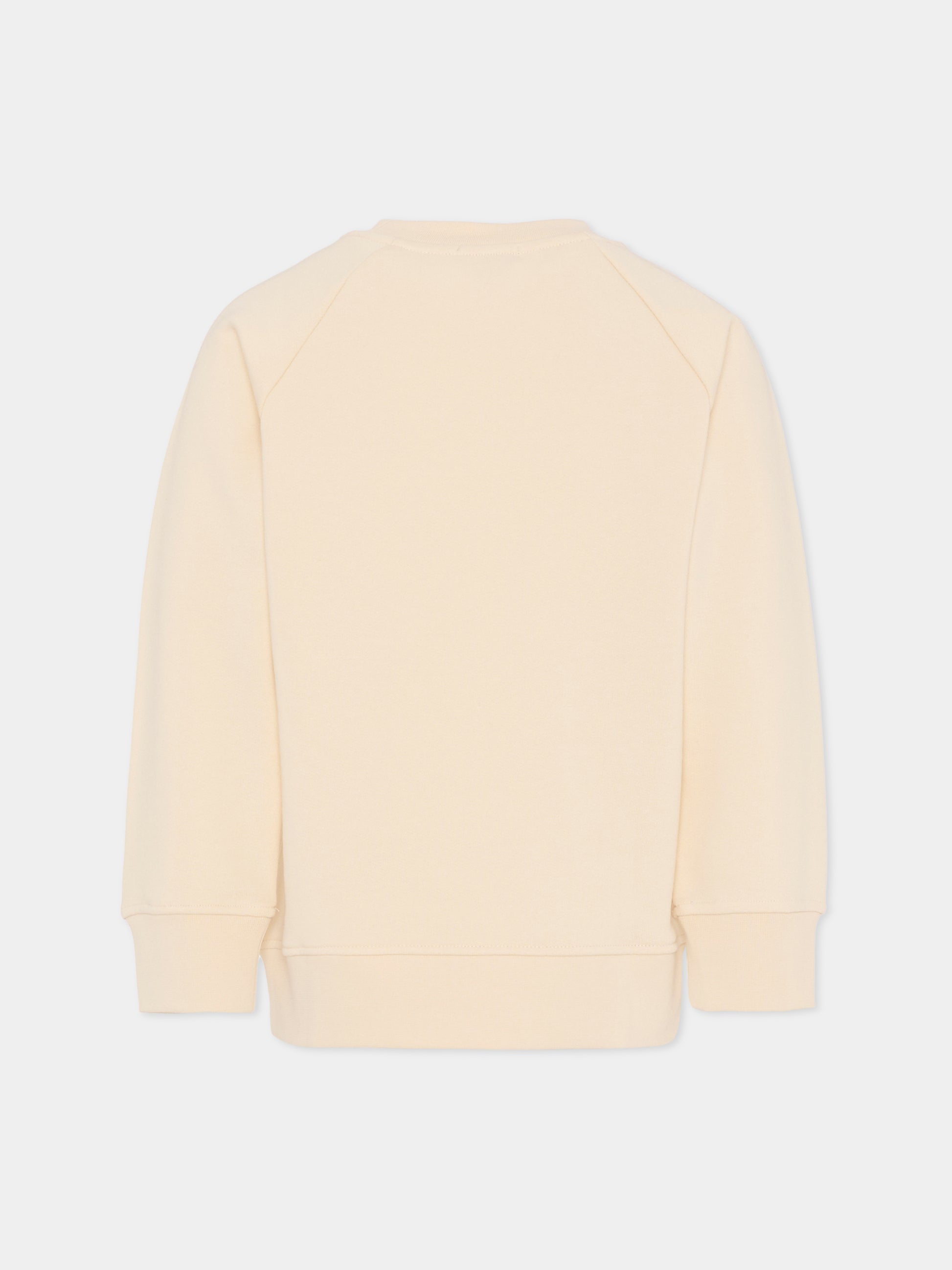 Felpa beige per bambino con stampa pianeta,Stella Mccartney Kids,TV4Q10 Z0453 168