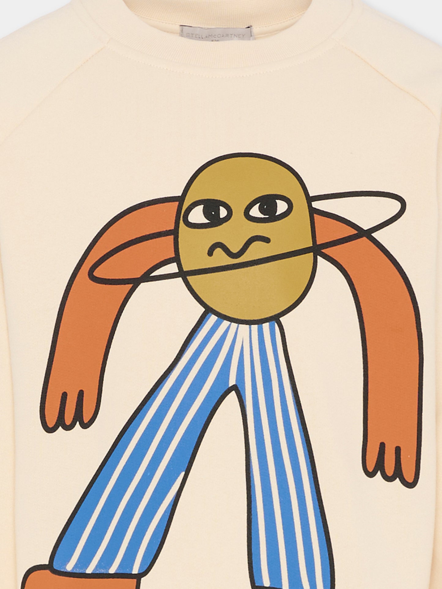 Felpa beige per bambino con stampa pianeta,Stella Mccartney Kids,TV4Q10 Z0453 168