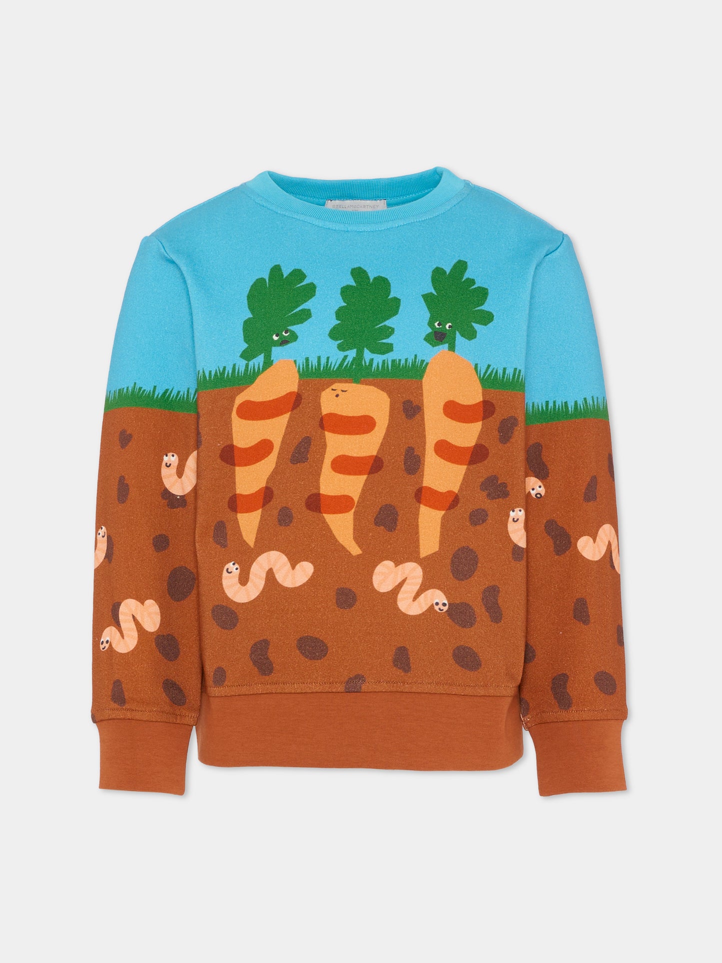 Felpa multicolor per bambino con carote,Stella Mccartney Kids,TV4Q60 Z0453 999