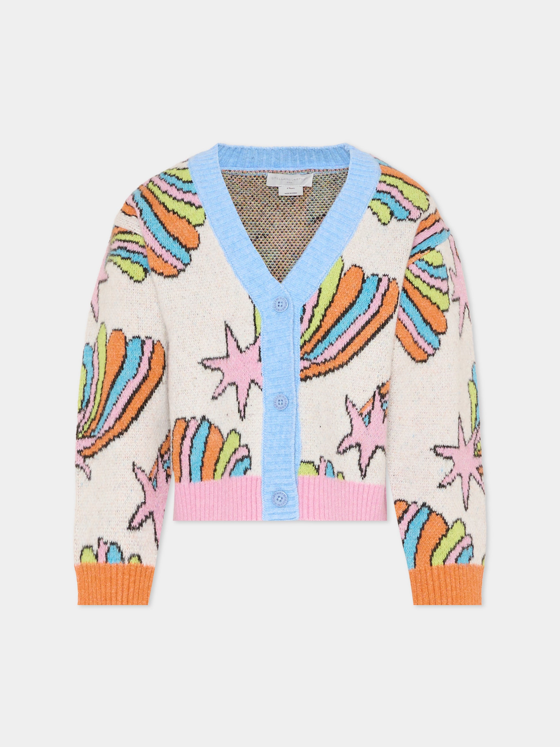 Cardigan multicolor con stelle per bambina,Stella Mccartney Kids,TV9C00 Z2292 999