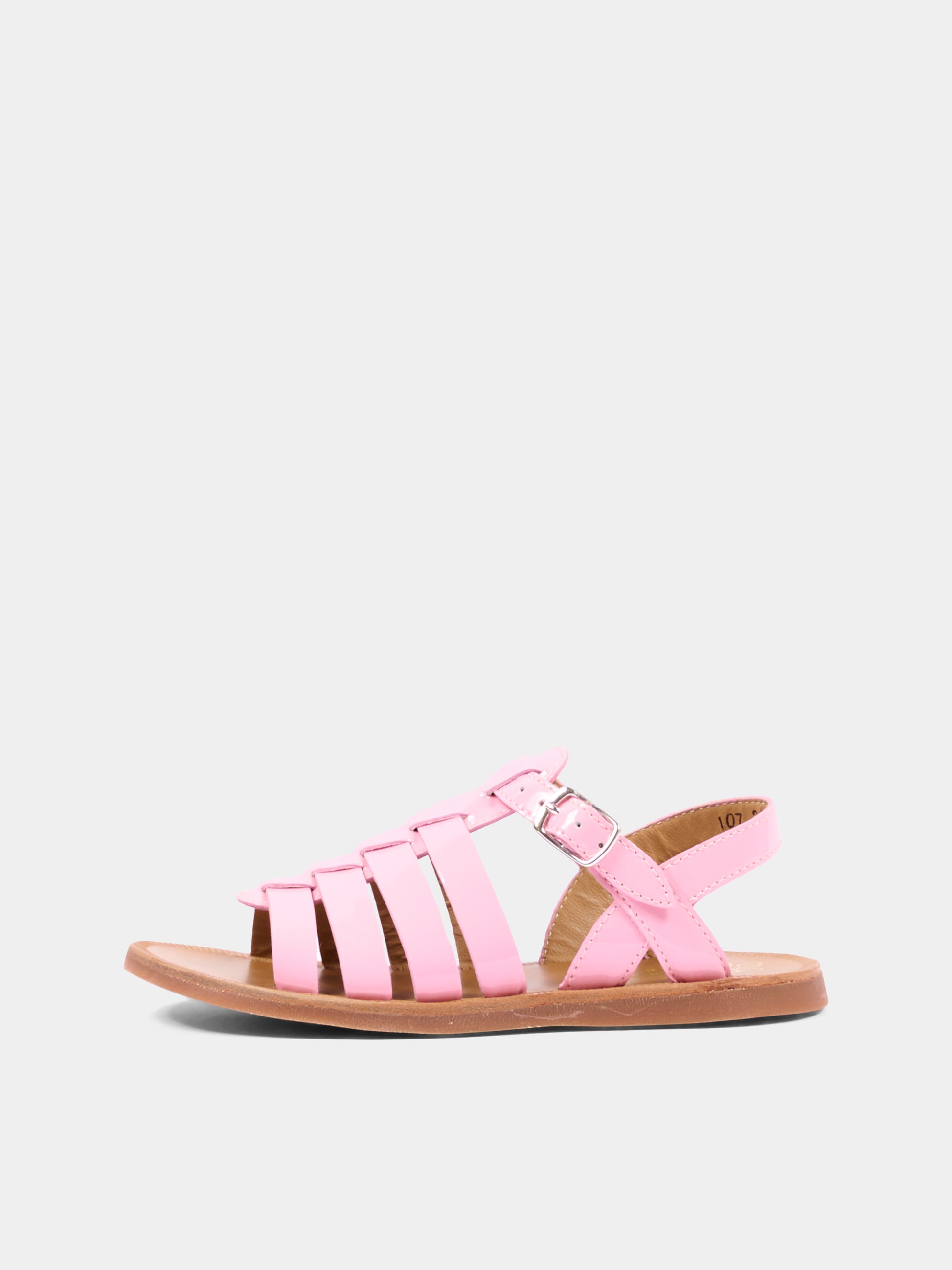 Sandali rosa per bambina in vernice,Pom D'api,U 1 FA VR04 12 PINK CANDY