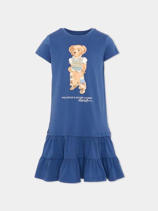 Vestito blu Polo Bear per bambina,Ralph Lauren Kids,B20040001