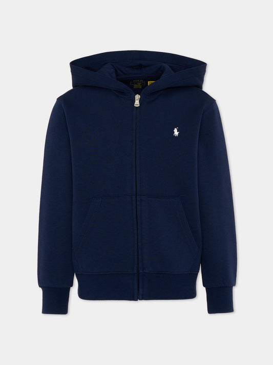 Felpa blu per bambini con Pony ricamato,Ralph Lauren Kids,A95762006