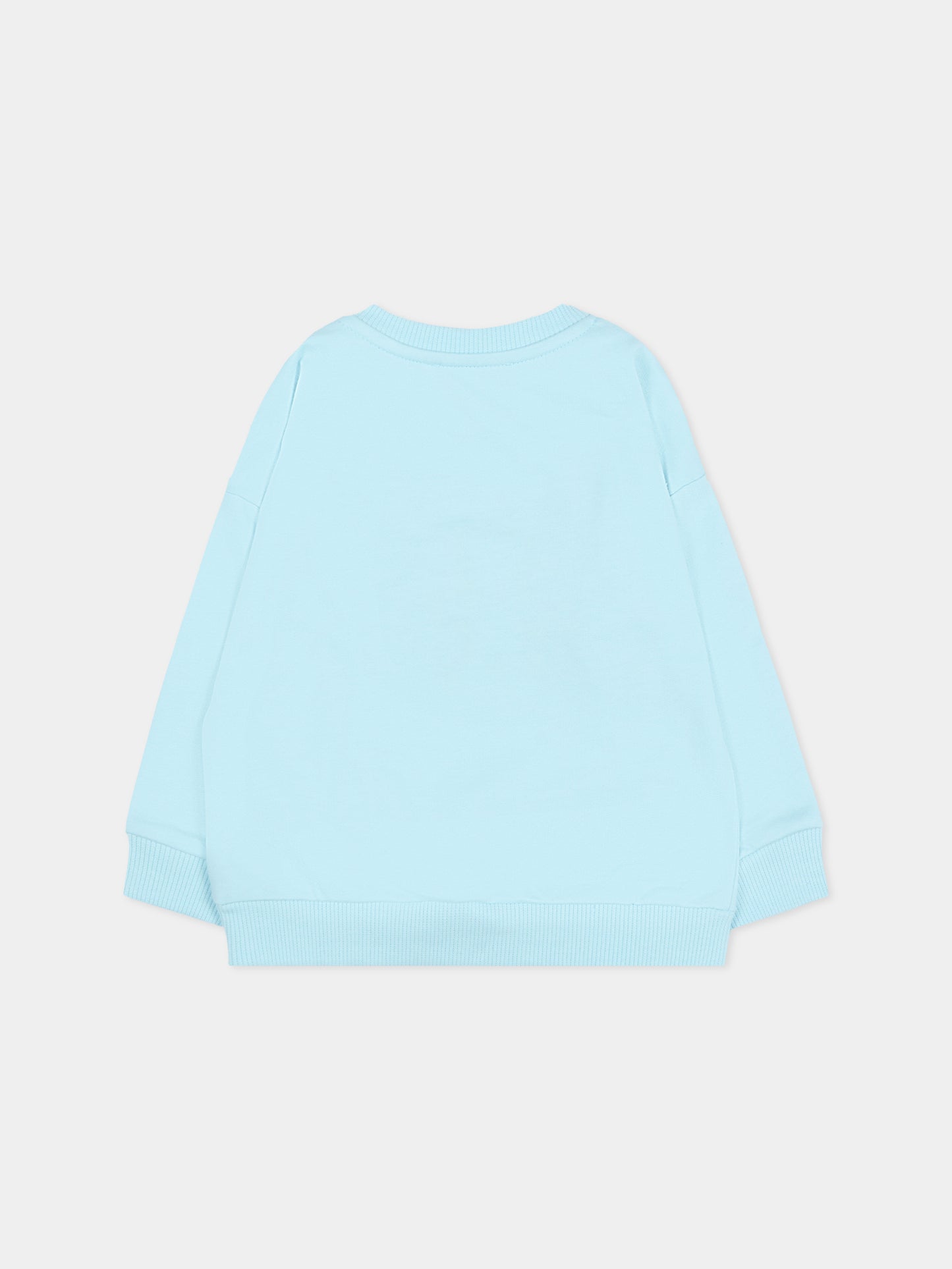 Felpa celeste per neonato con Teddy Bear,Moschino Kids,M7F03Q LCA40 40304