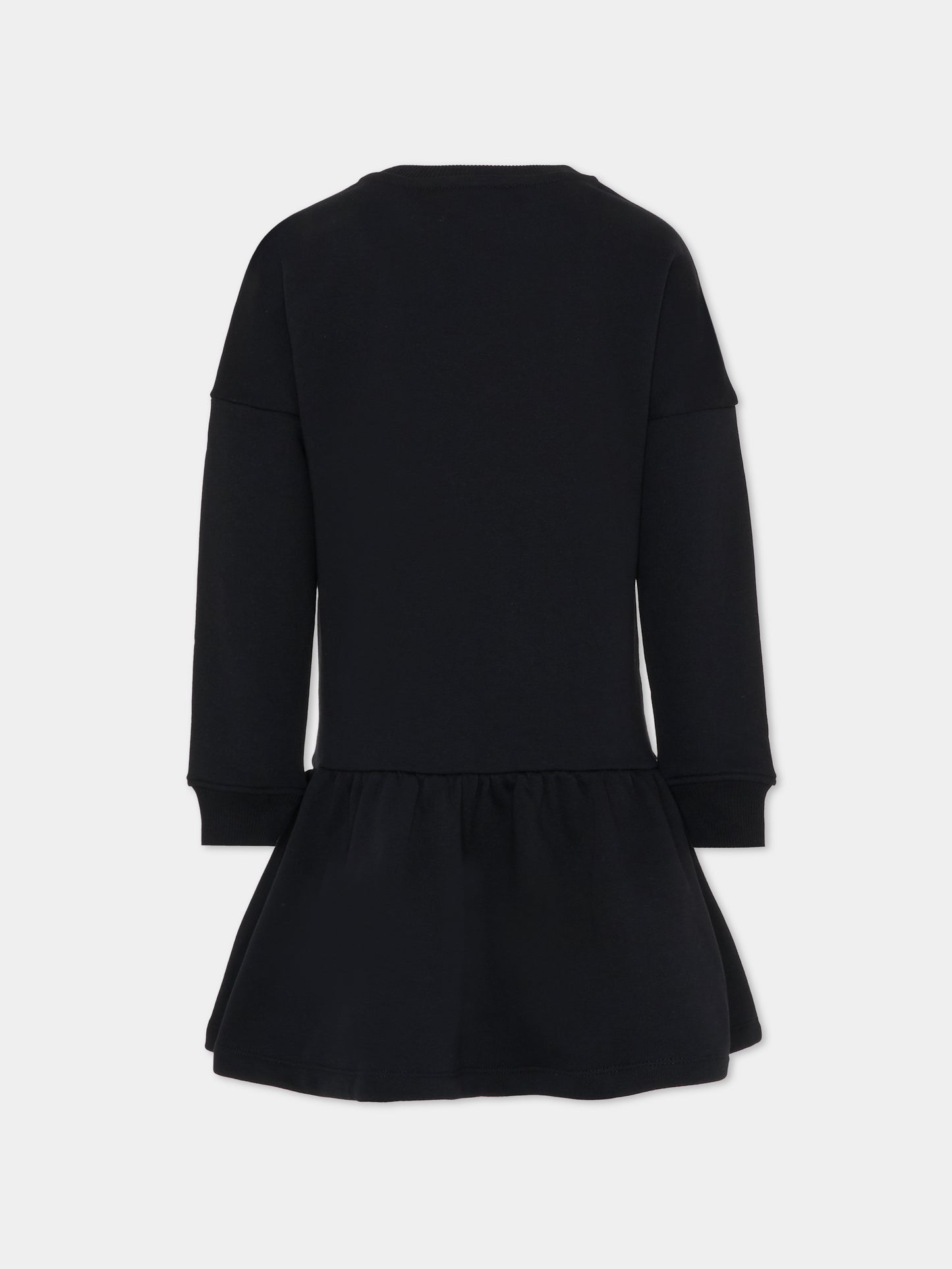 Vestito nero per bambina con Teddy Bear e note musicali,Moschino Kids,HDV0GS LCA23 60100