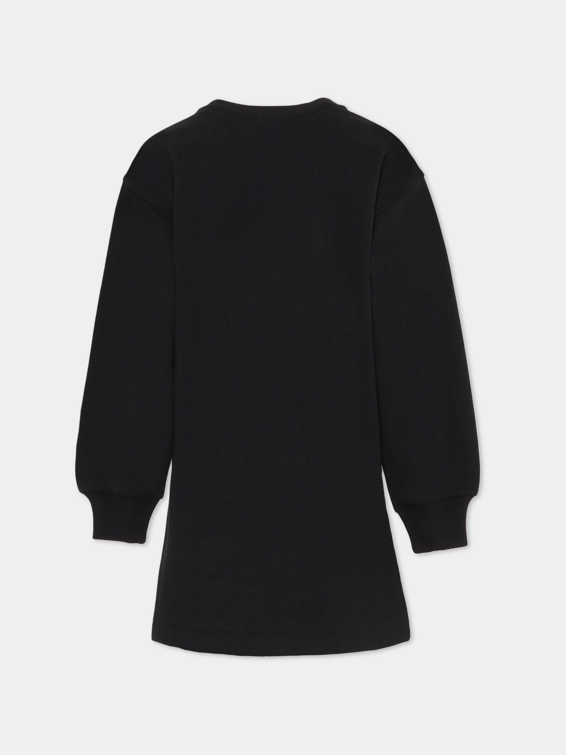 Vestito nero per bambina con Teddy Bear,Moschino Kids,HDV0GY LCA83 60100