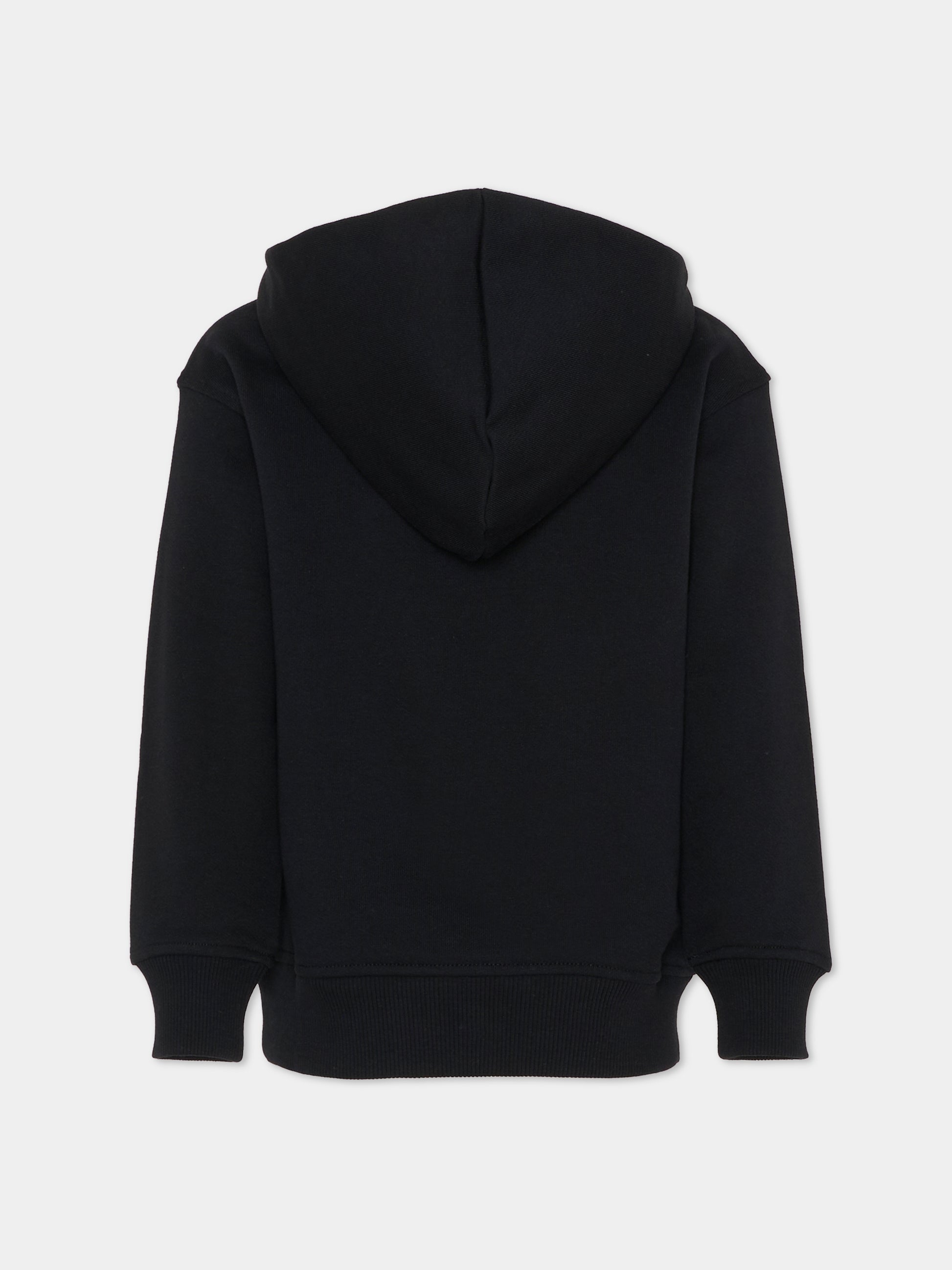 Felpa nera per bambina con Teddy Bear e note musicali,Moschino Kids,HUF096 LCA23 60100