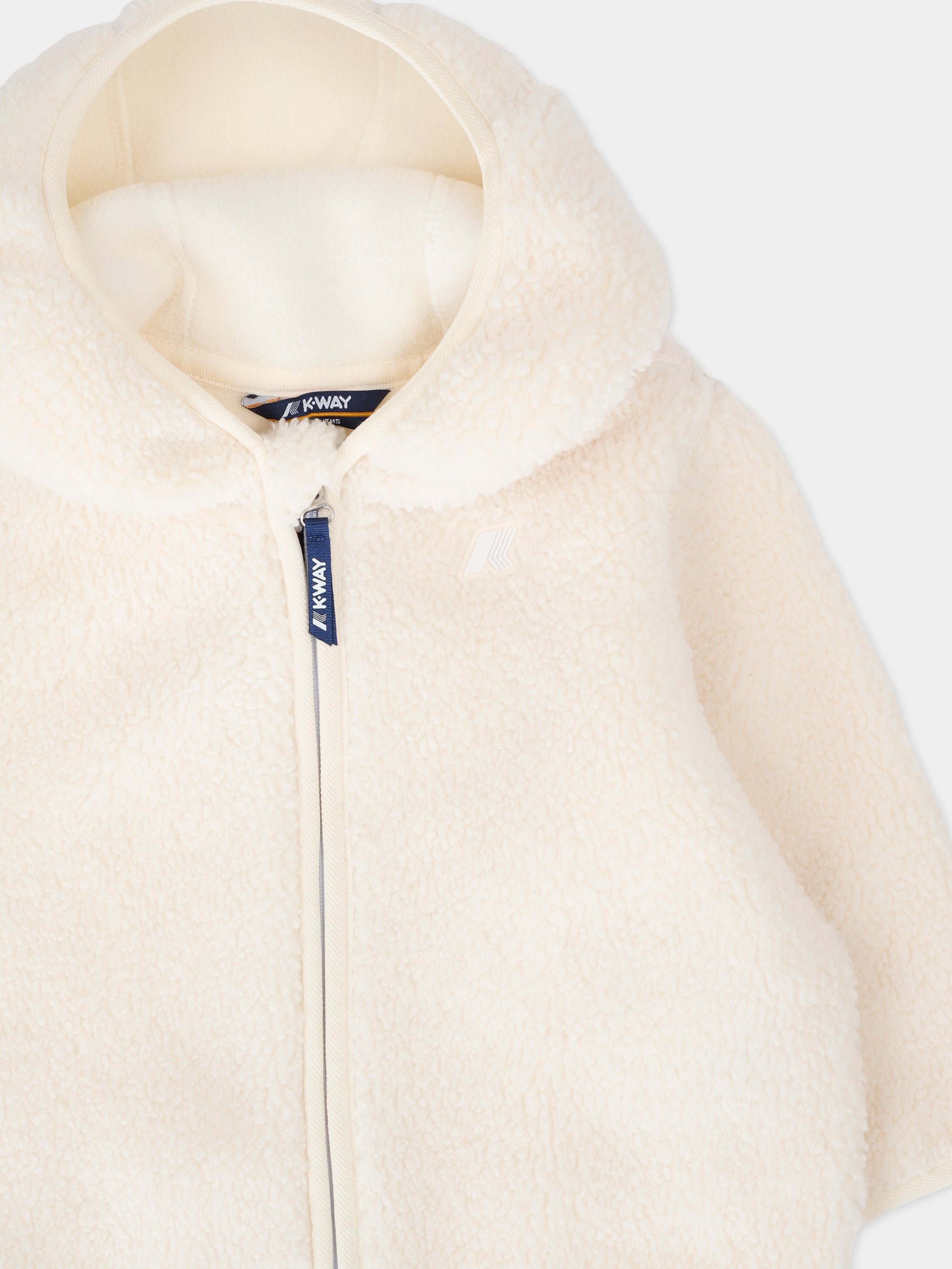 Ecopelliccia Janne avorio per neonati con logo,K-way,K41478W BB1