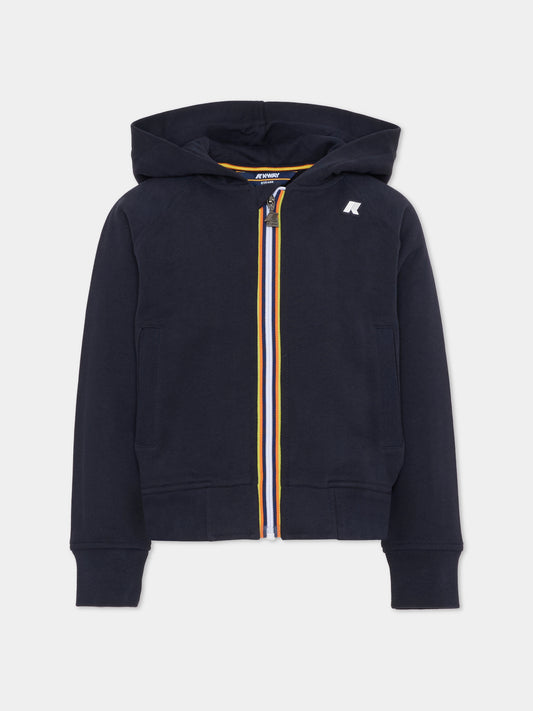 Felpa blu per bambino con logo,K-way,K51347W K89