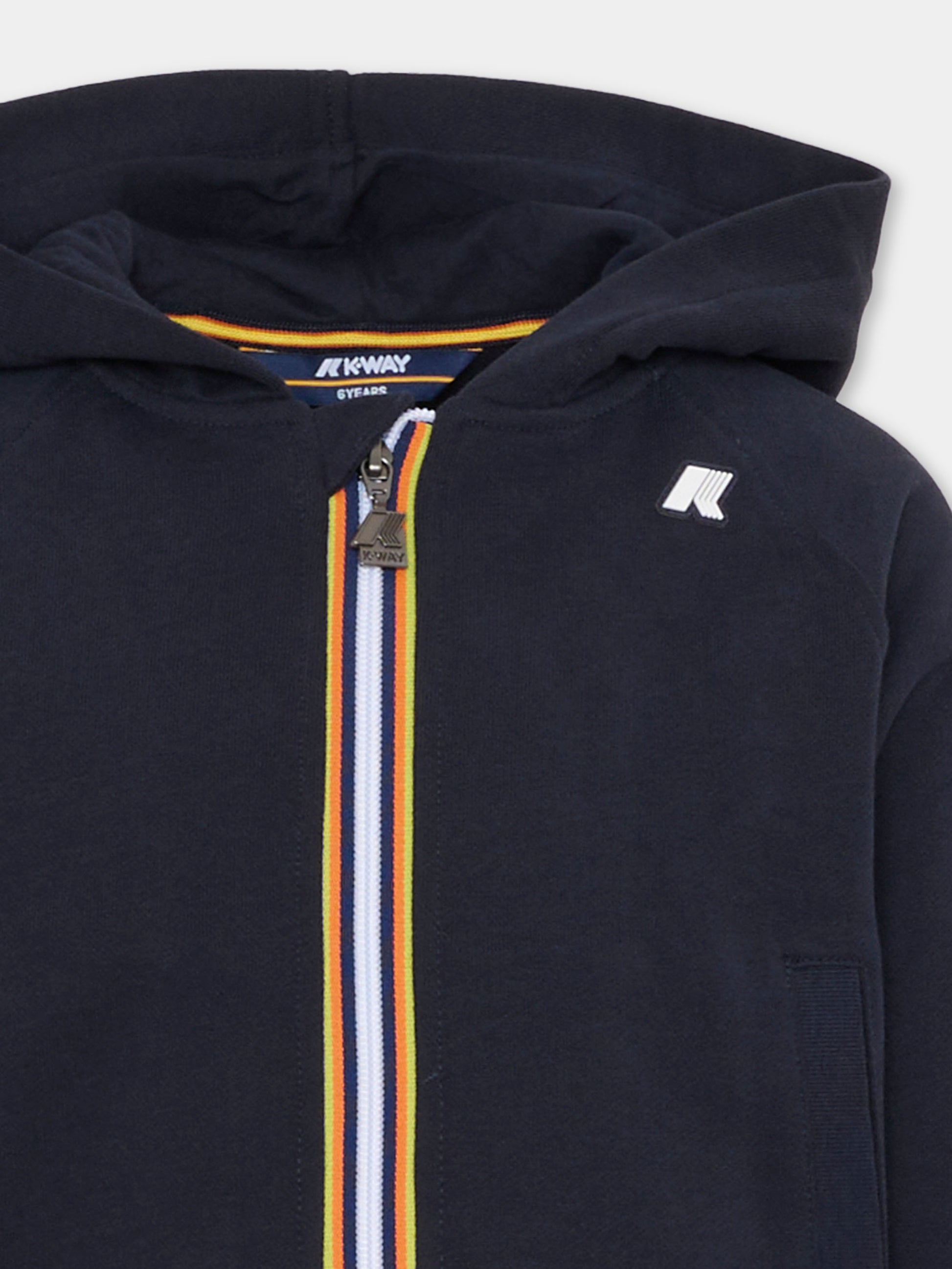 Felpa blu per bambino con logo,K-way,K51347W K89