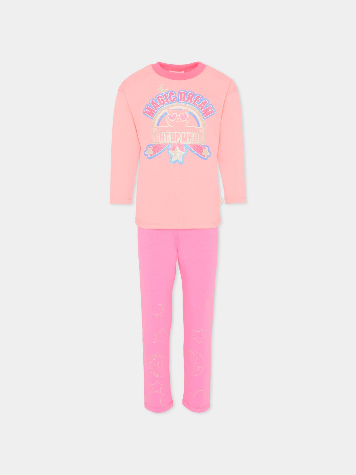 Pigiama rosa per bambina con disegni,Billieblush,U21465 408