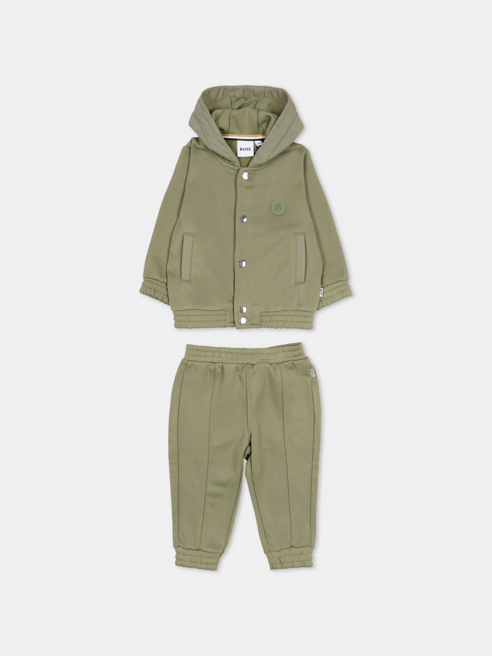 Completo verde per neonato con logo,Boss,J52484 724