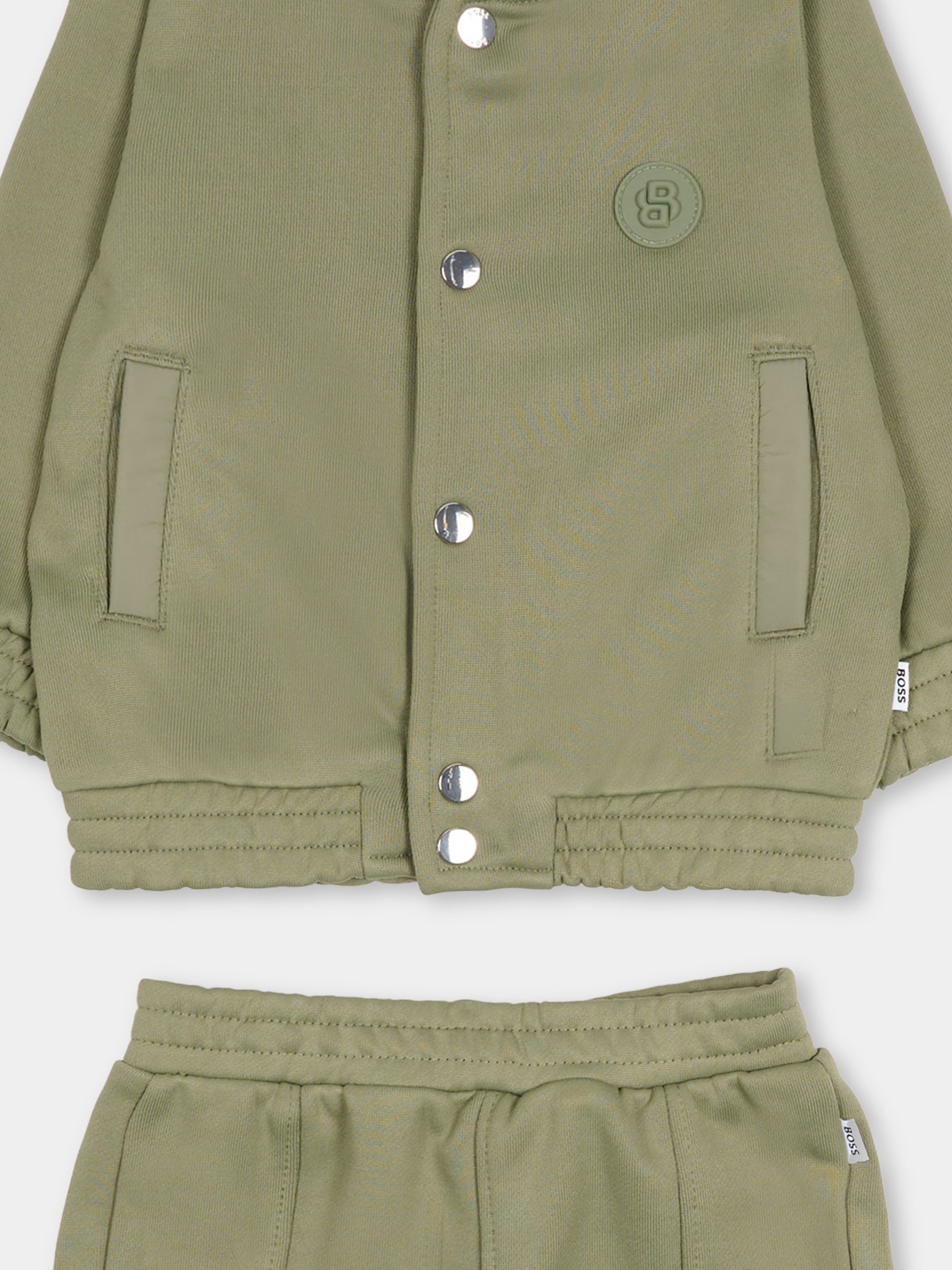 Completo verde per neonato con logo,Boss,J52484 724