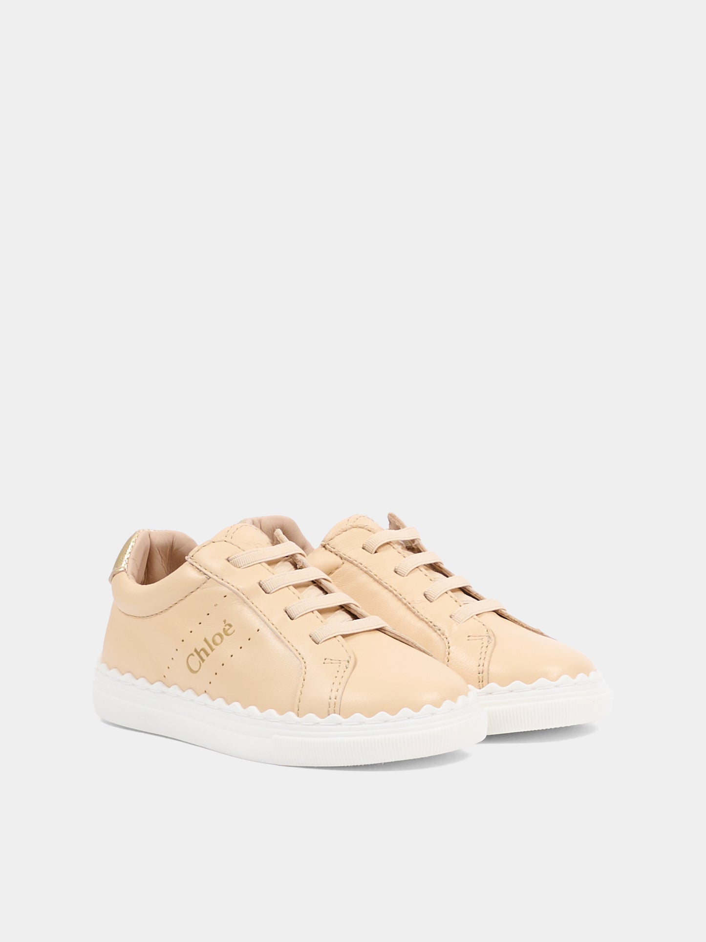 Sneakers beige per neonata e bambina con logo,Chloé Kids,C20730 46J