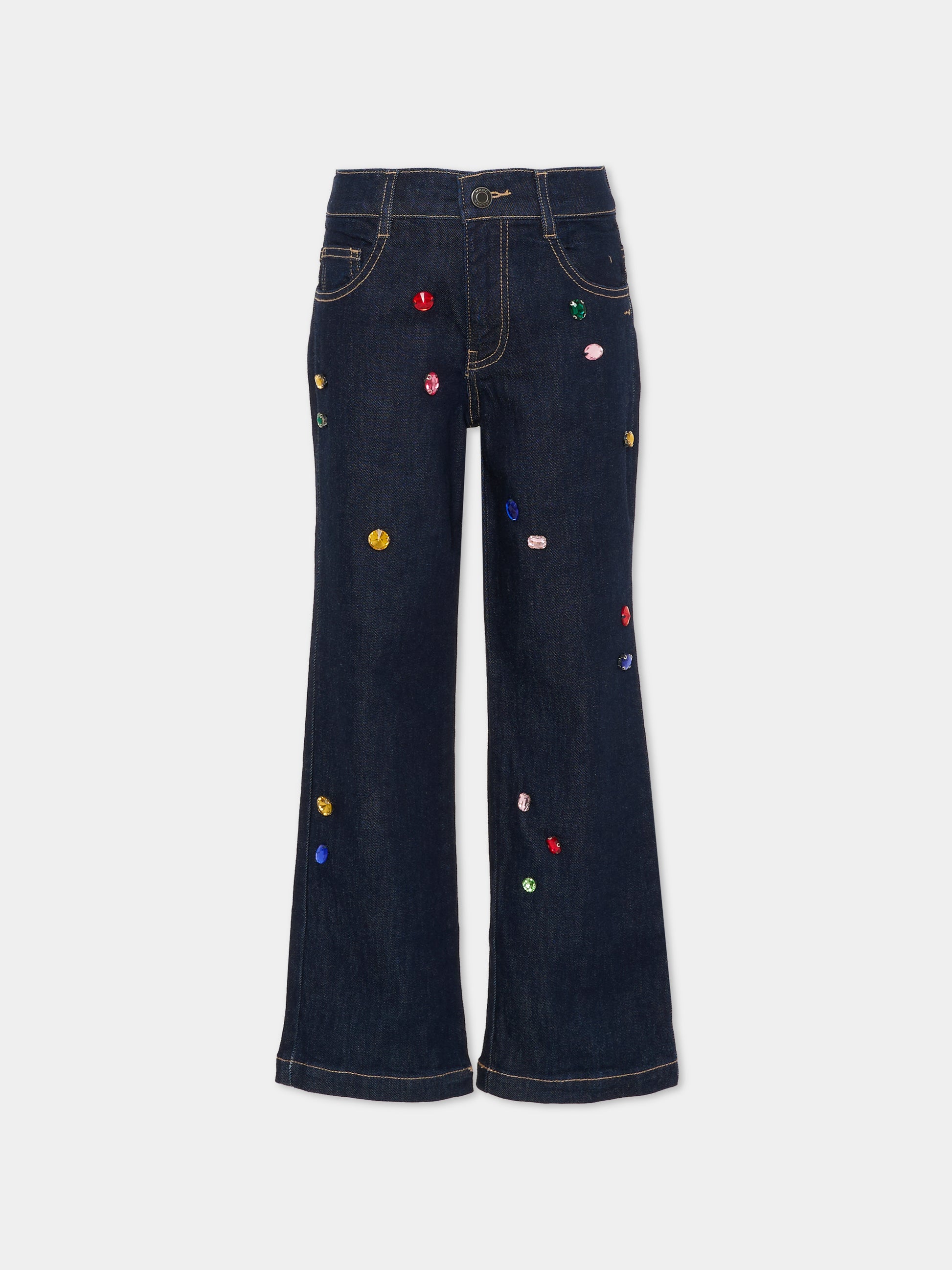 Jeans blu per bambina con pietre,Marc Jacobs,W60595 Z10
